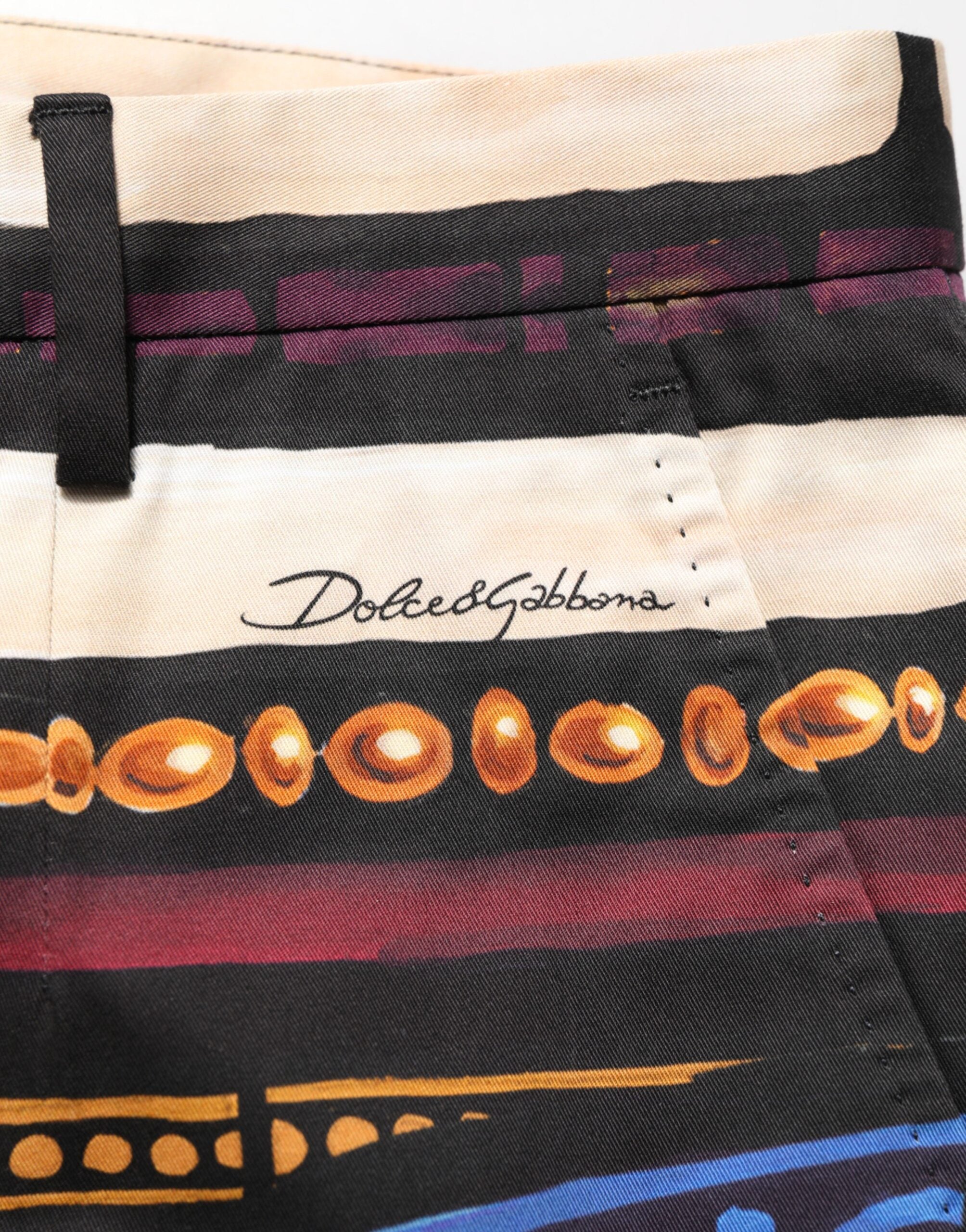 Dolce & Gabbana Multicolor Julias Ceasar Print Tapered Men's Pants