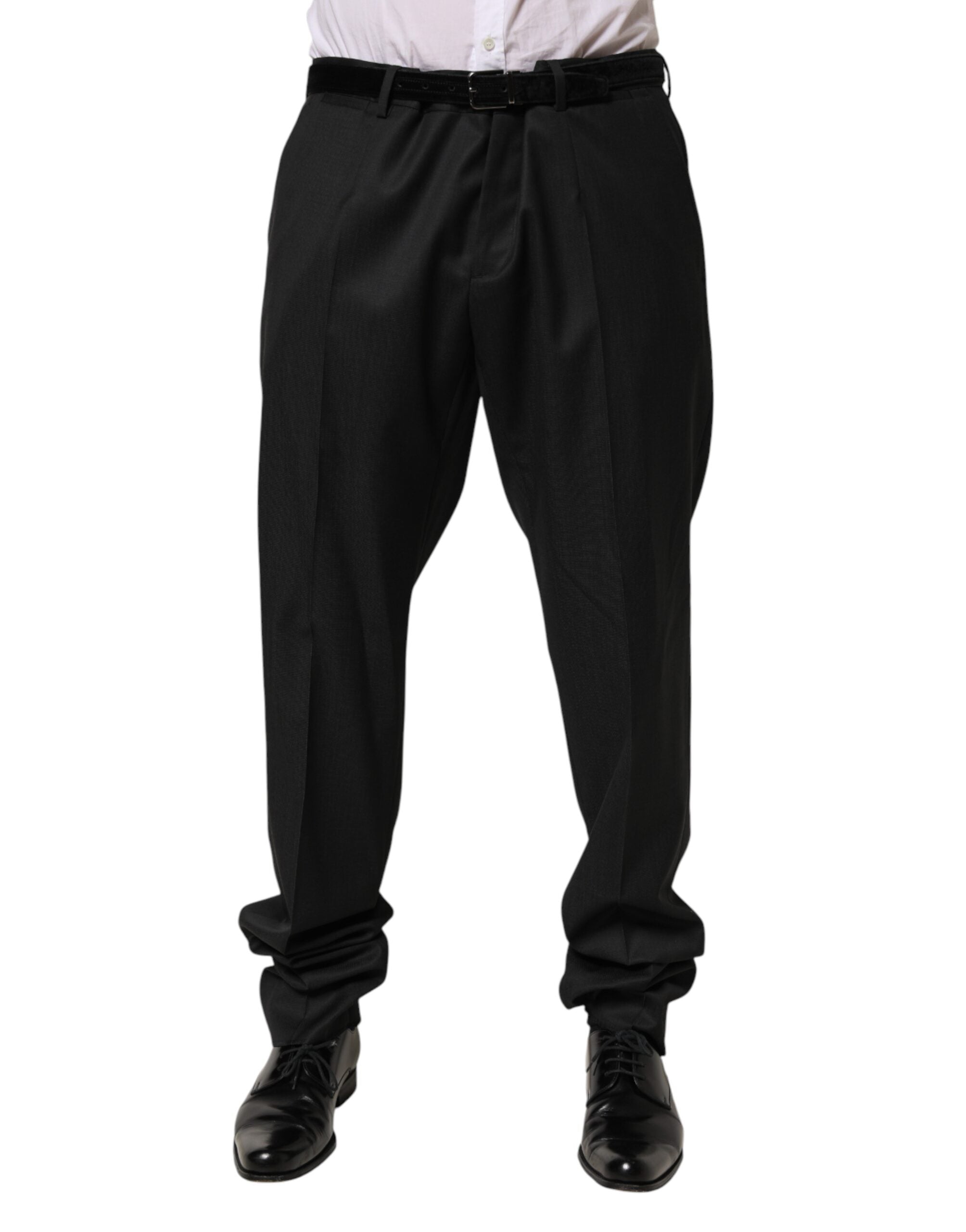 Dolce & Gabbana Black Wool Formal Dress Men Trouser Men's Pants