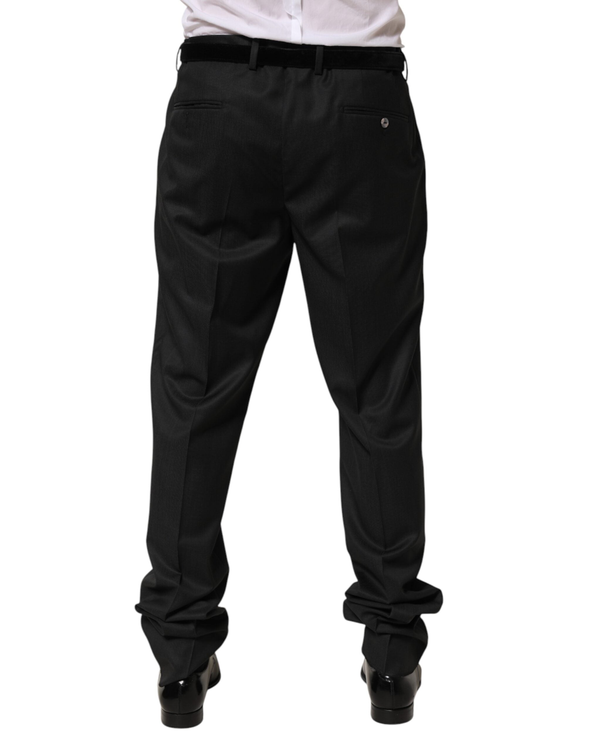 Dolce & Gabbana Black Wool Formal Dress Men Trouser Men's Pants