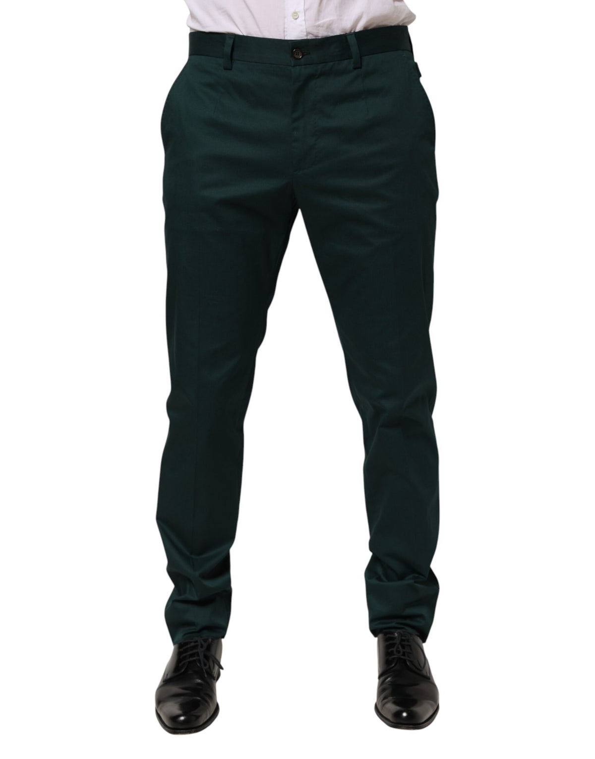 Dolce & Gabbana Green Cotton Formal Dress Men Trouser Men's Pants