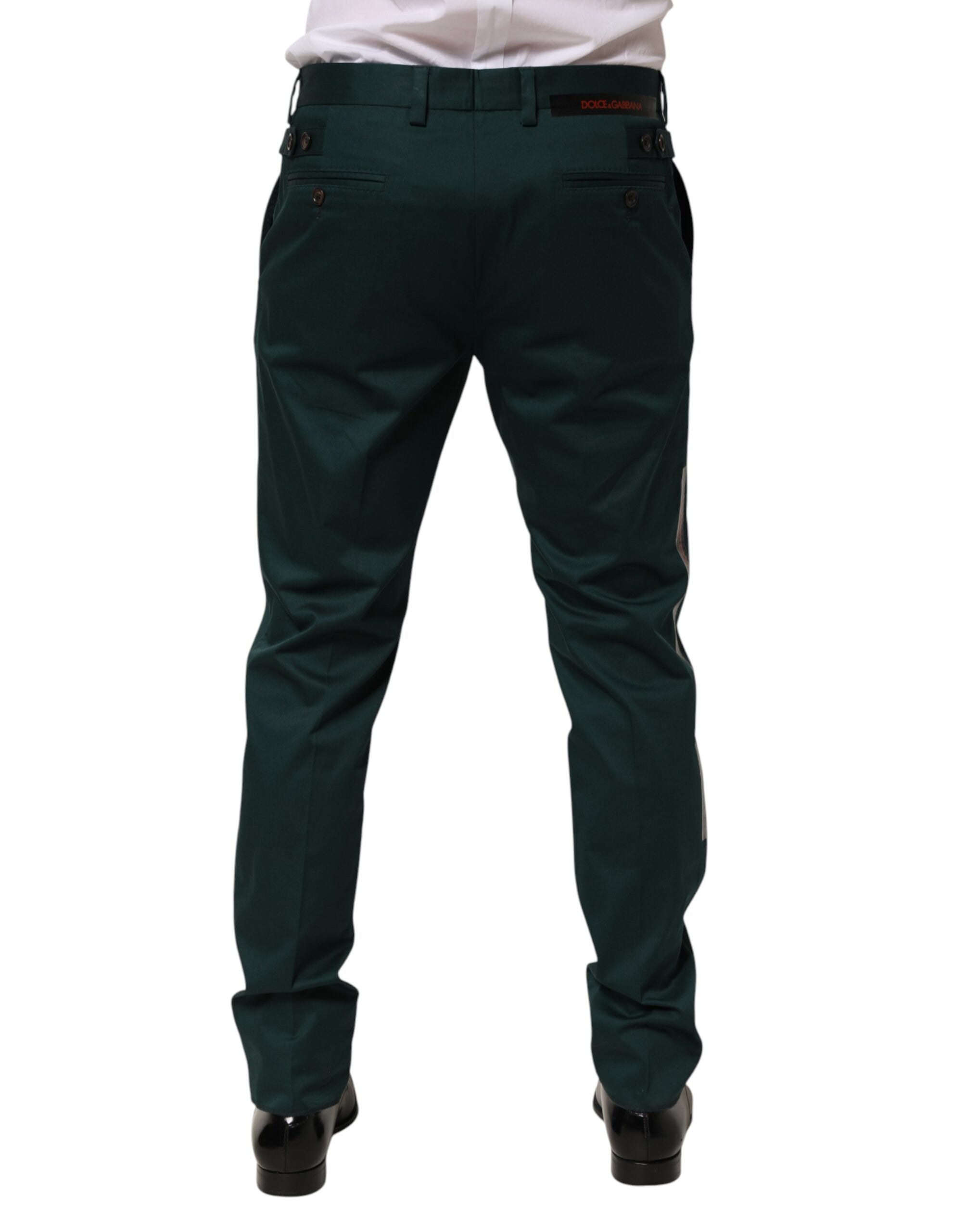 Dolce & Gabbana Green Cotton Formal Dress Men Trouser Men's Pants
