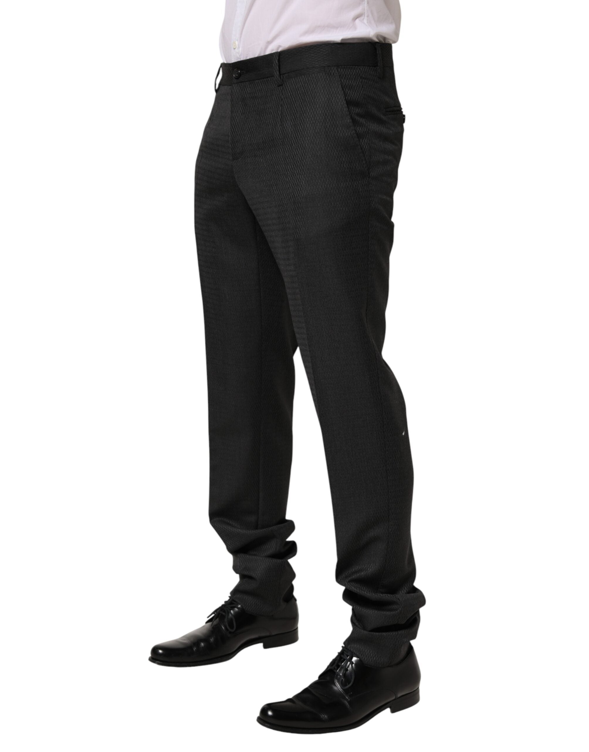 Dolce & Gabbana Black Wool Formal Dress Men Trouser Men's Pants