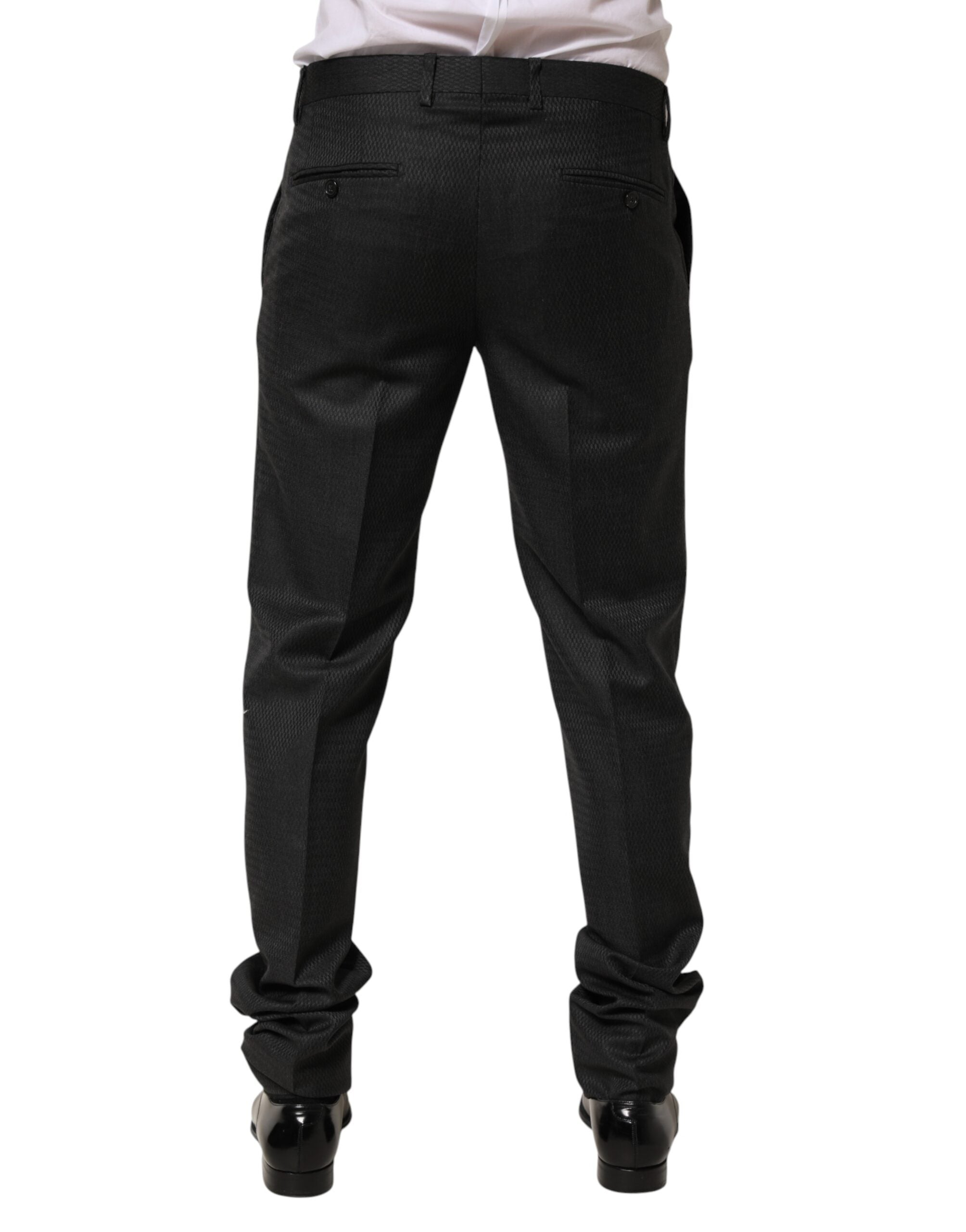 Dolce & Gabbana Black Wool Formal Dress Men Trouser Men's Pants