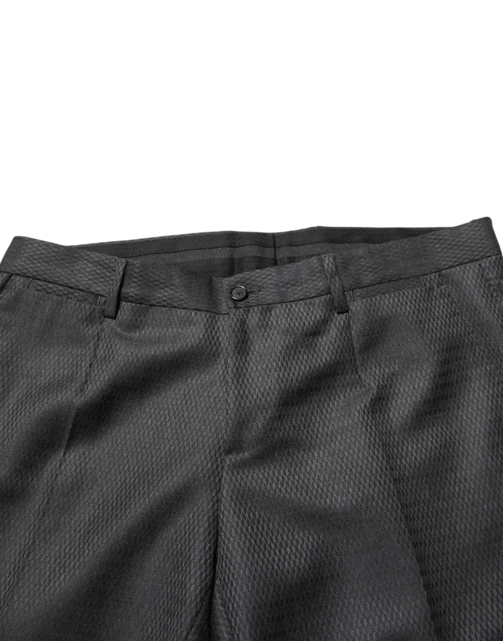 Dolce & Gabbana Black Wool Formal Dress Men Trouser Men's Pants