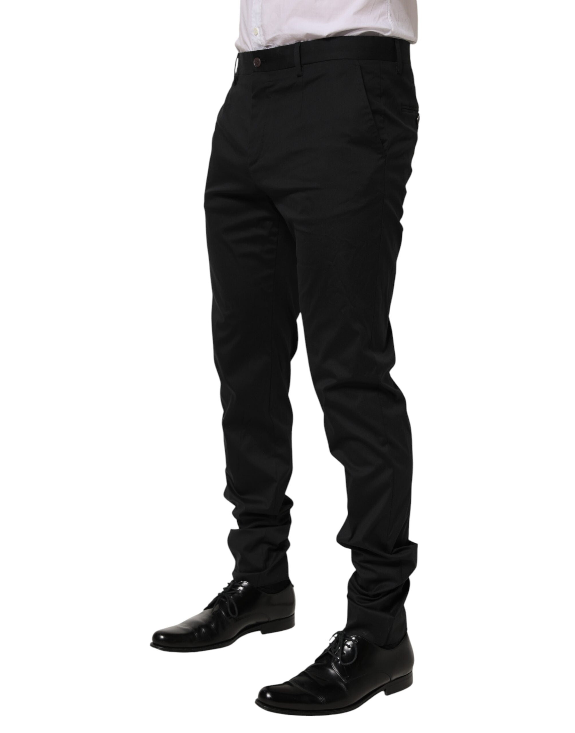 Dolce & Gabbana Black Cotton Formal Dress Men Trouser Men's Pants