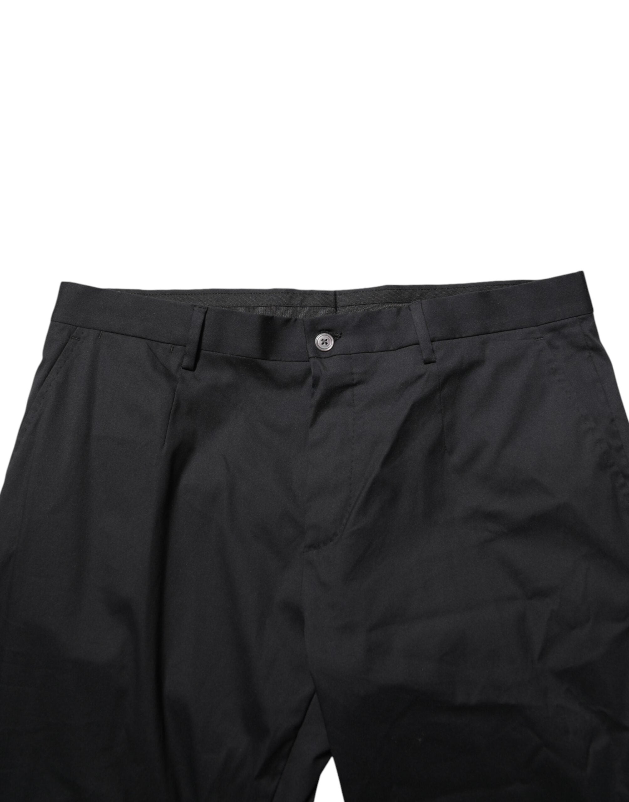 Dolce & Gabbana Black Cotton Formal Dress Men Trouser Men's Pants