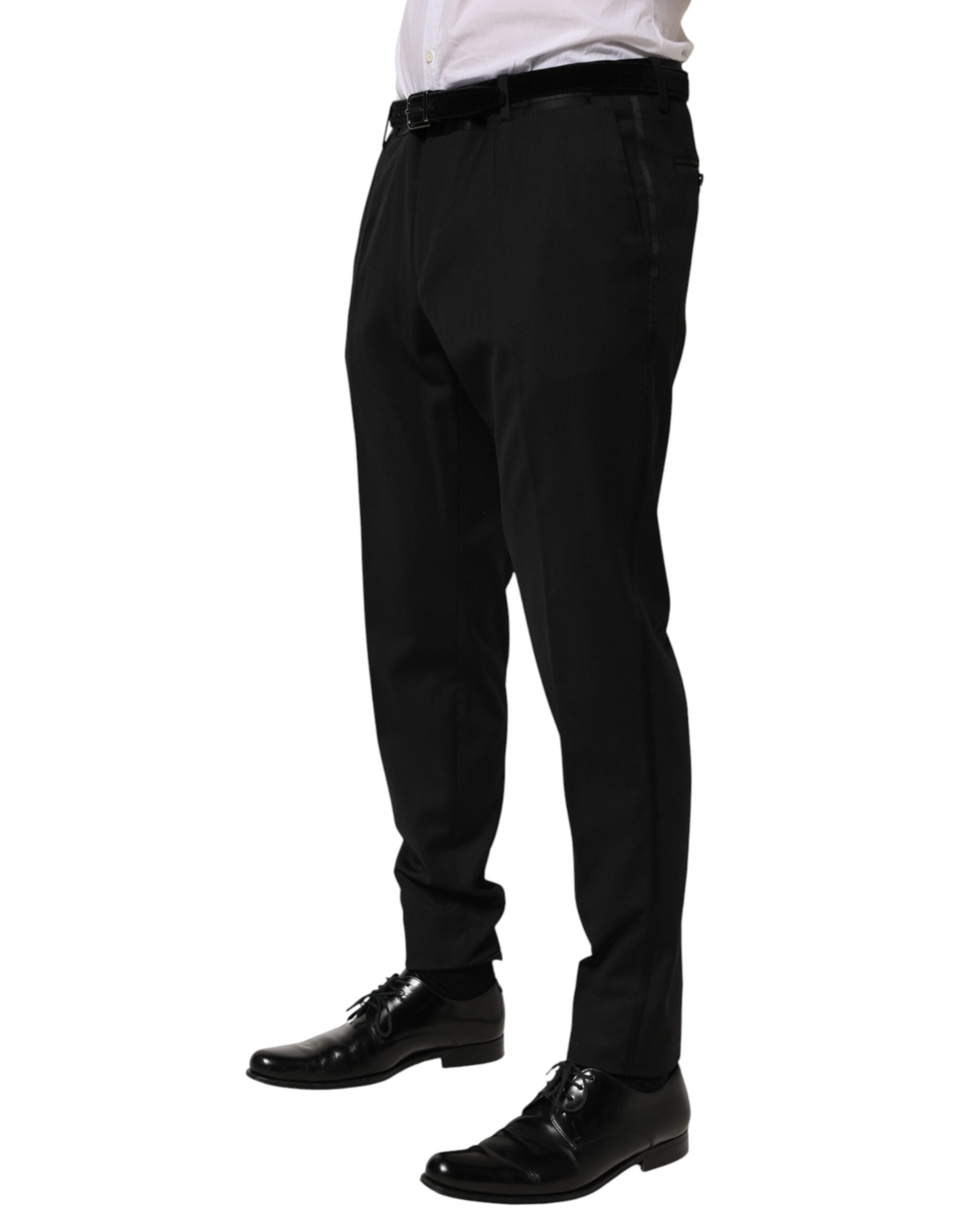 Dolce & Gabbana Black Wool Formal Dress Men Trouser Men's Pants