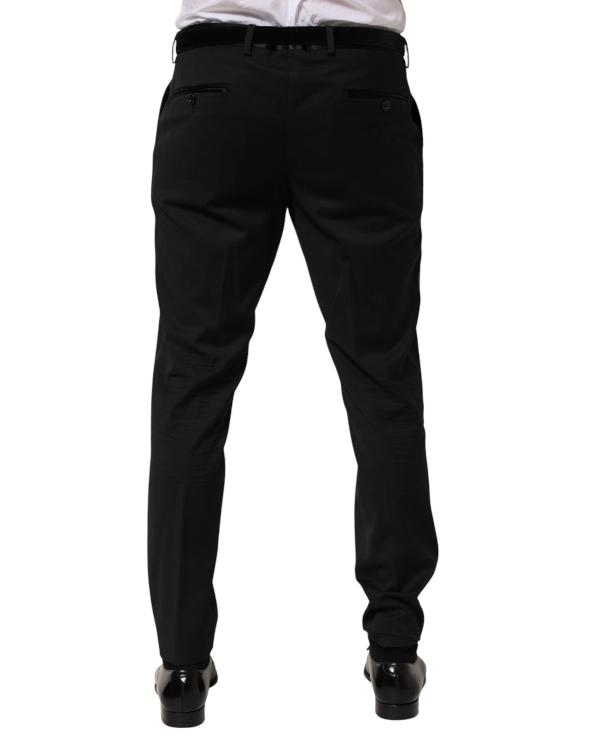 Dolce & Gabbana Black Wool Formal Dress Men Trouser Men's Pants