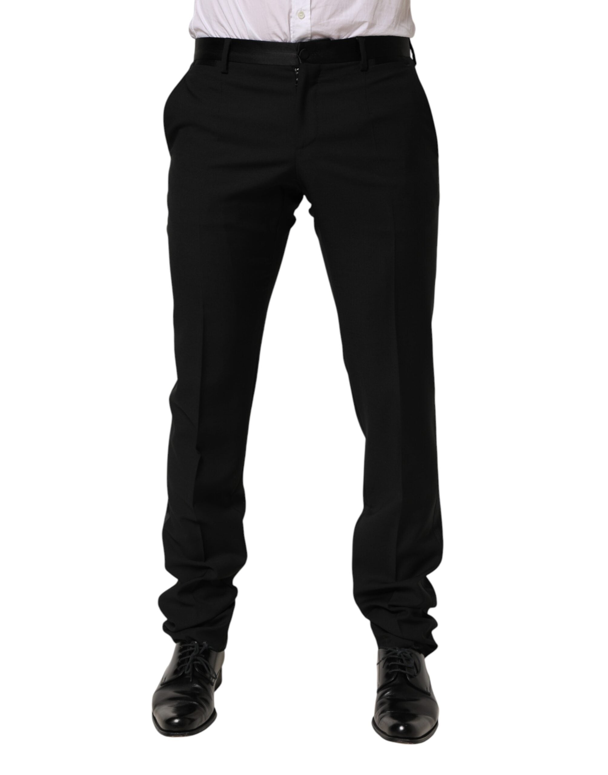 Dolce & Gabbana Black Wool Formal Dress Men Trouser Men's Pants