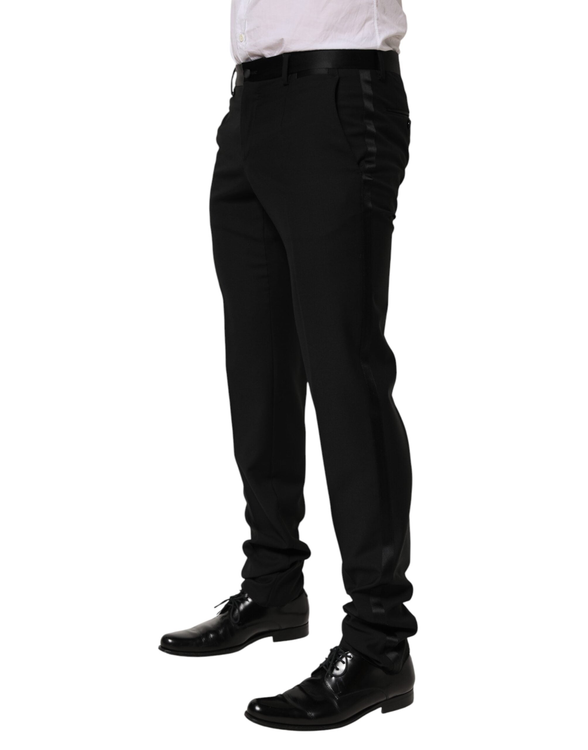 Dolce & Gabbana Black Wool Formal Dress Men Trouser Men's Pants