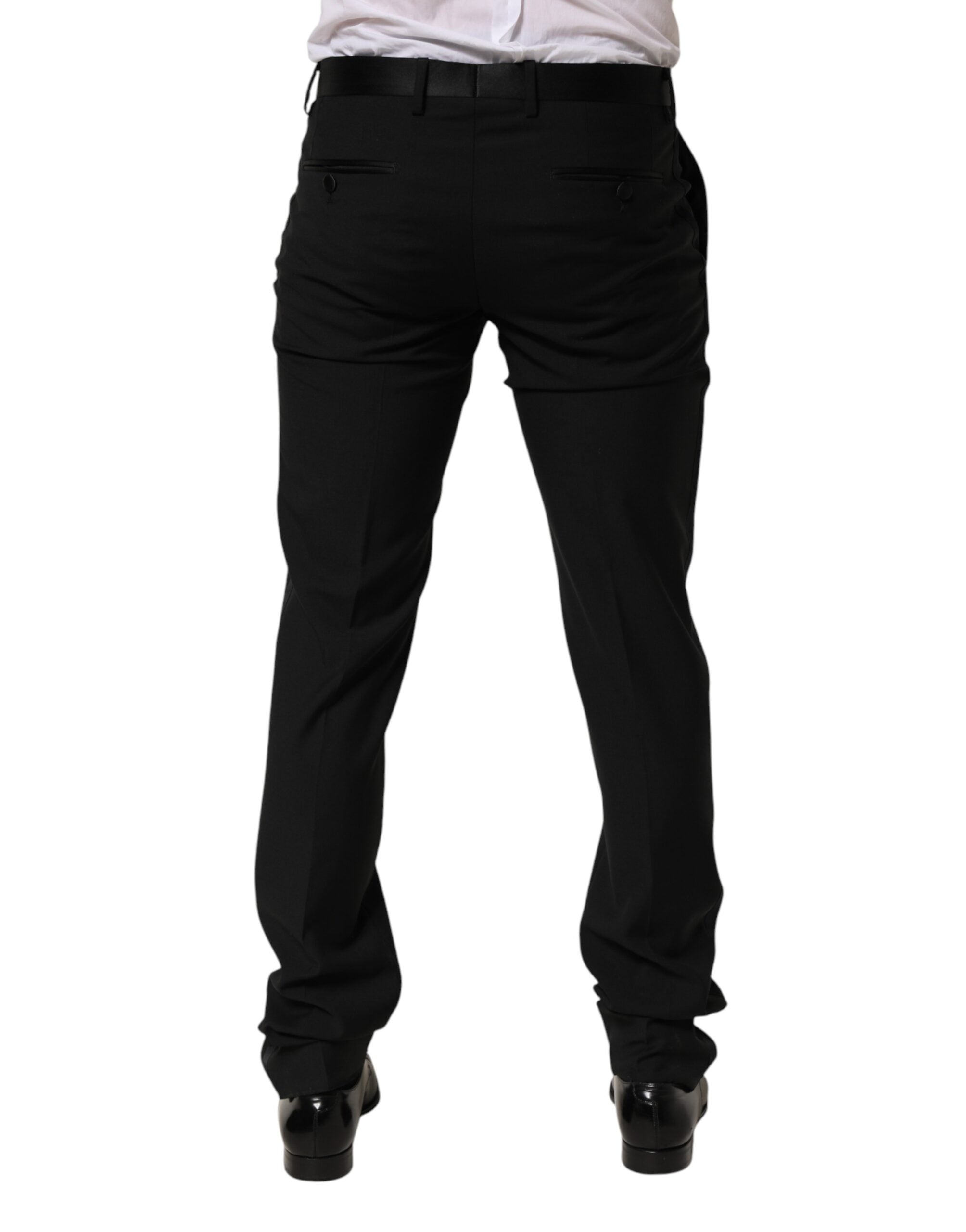 Dolce & Gabbana Black Wool Formal Dress Men Trouser Men's Pants