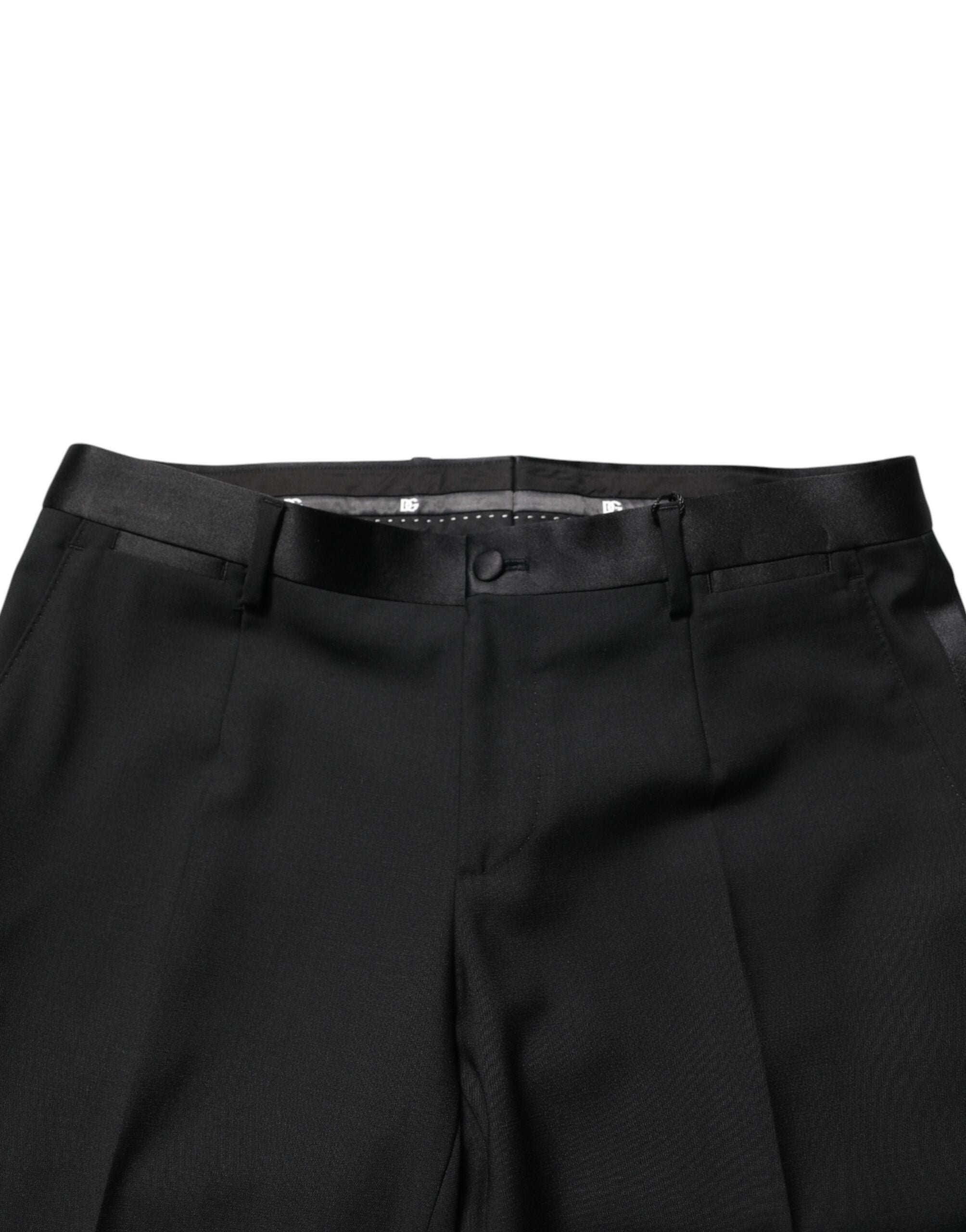 Dolce & Gabbana Black Wool Formal Dress Men Trouser Men's Pants