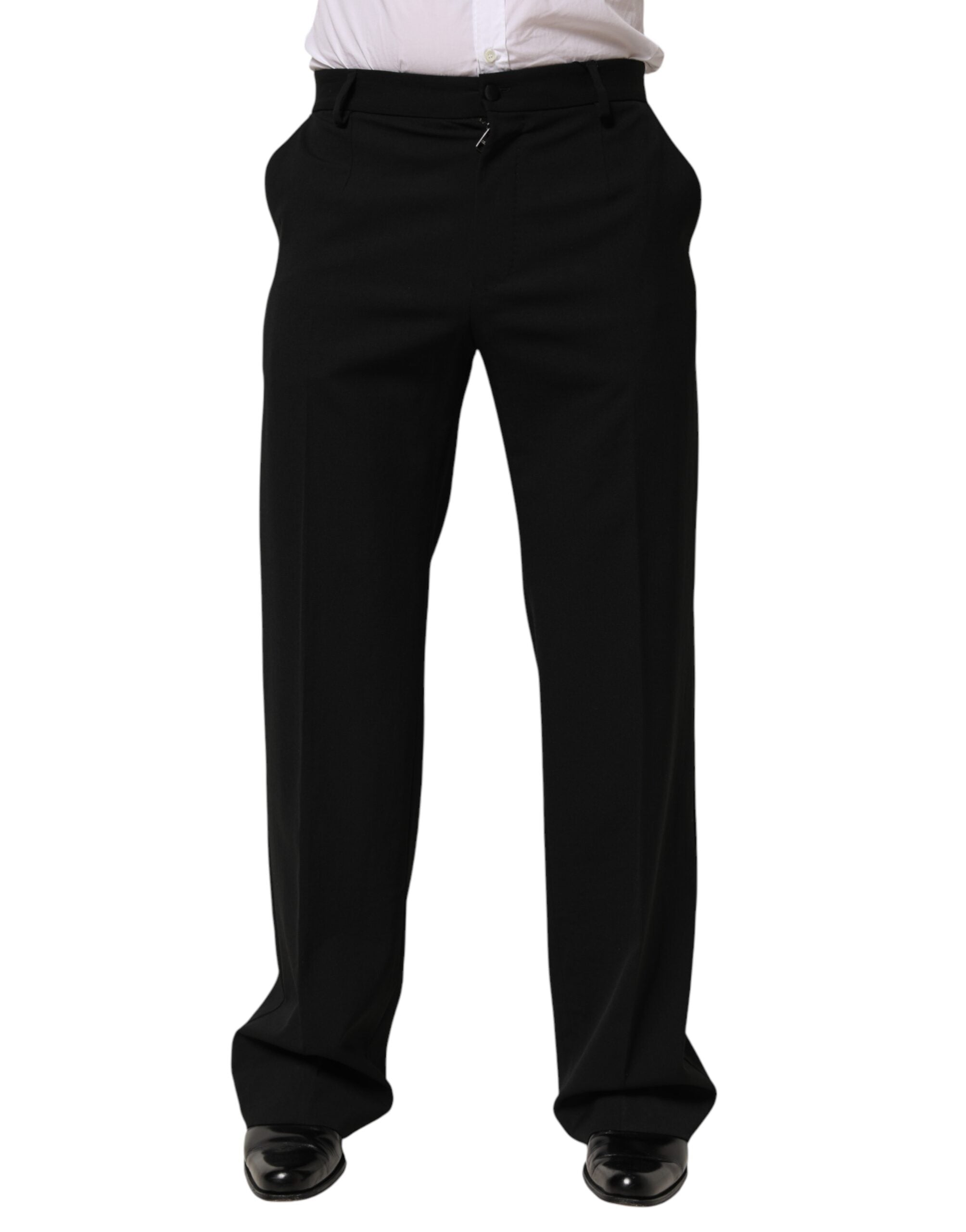 Dolce & Gabbana Black Wool Formal Dress Men Trouser Men's Pants