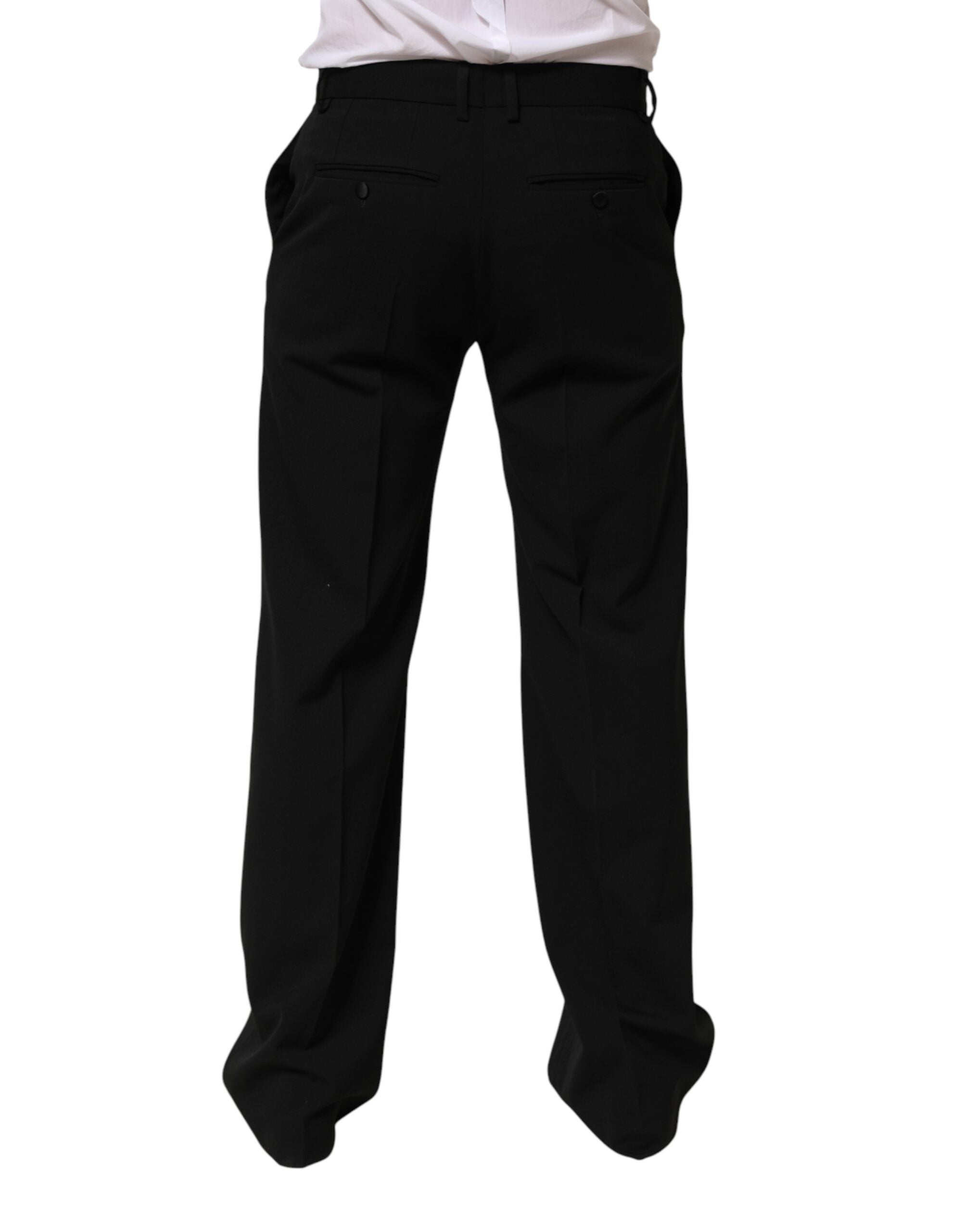 Dolce & Gabbana Black Wool Formal Dress Men Trouser Men's Pants