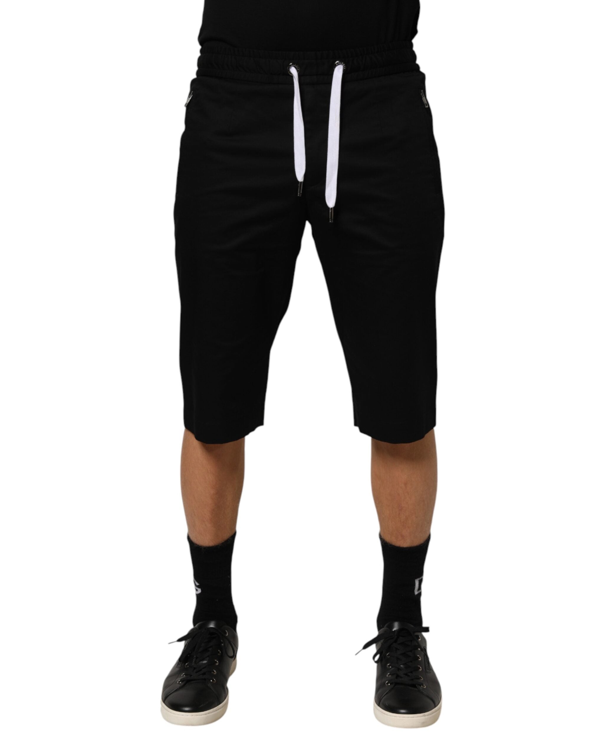 Dolce & Gabbana Black Cotton Stretch Men Bermuda Men's Shorts