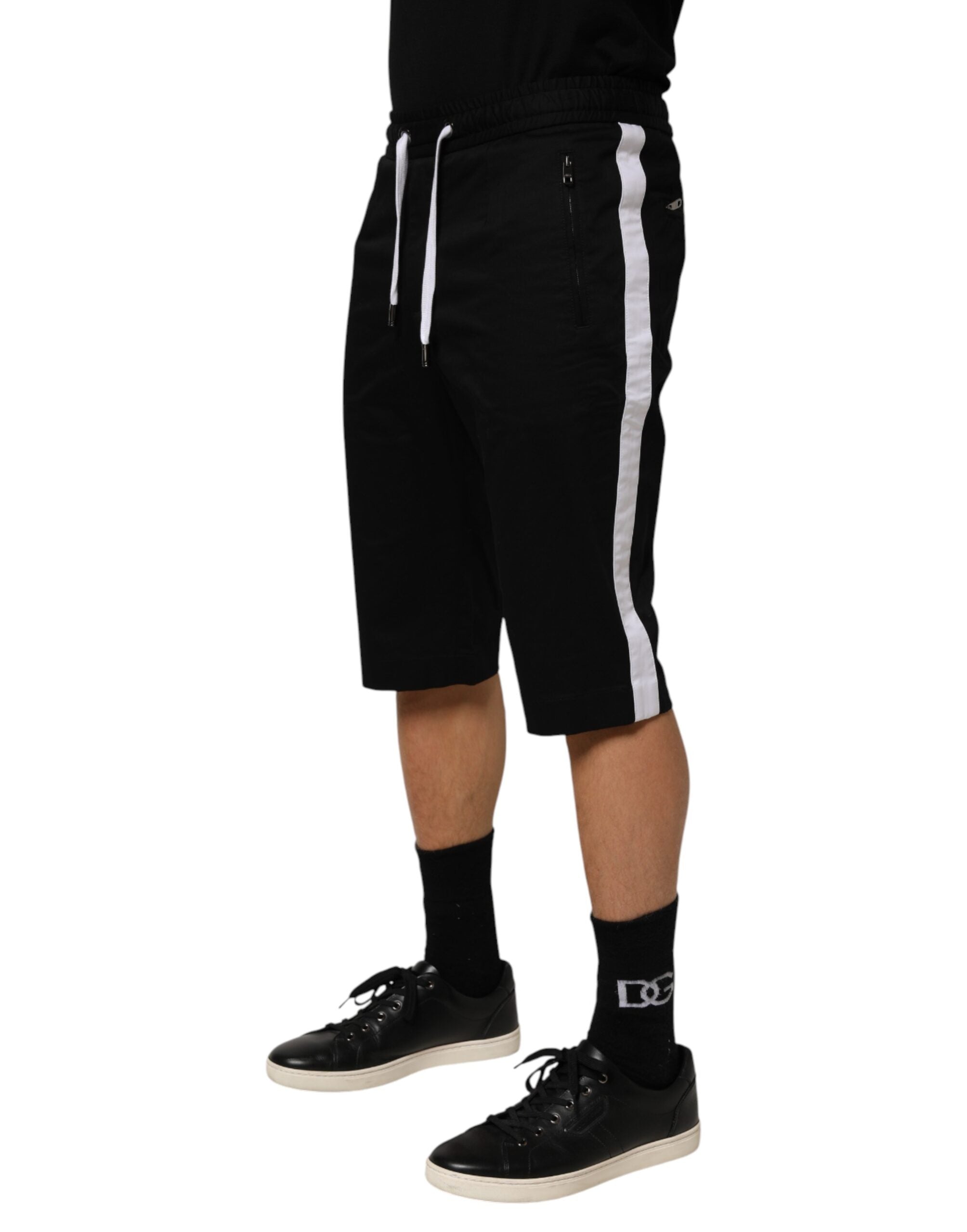 Dolce & Gabbana Black Cotton Stretch Men Bermuda Men's Shorts