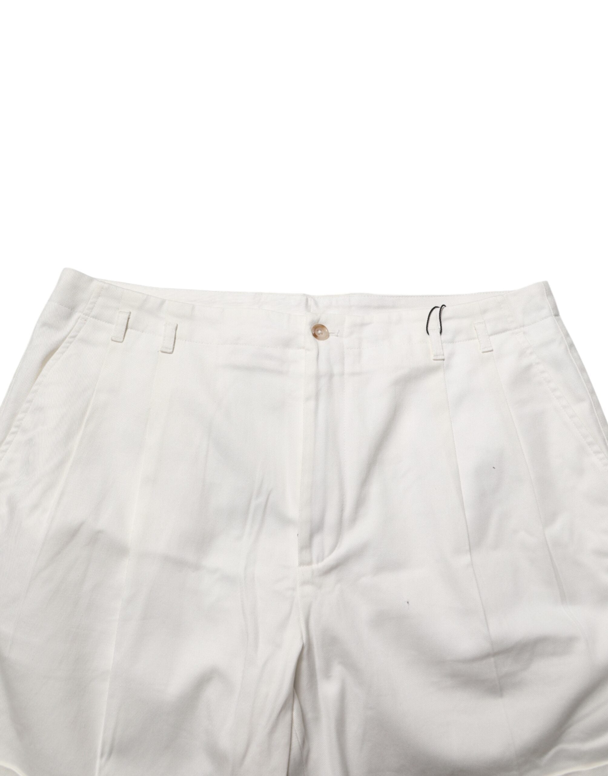 Dolce & Gabbana White Cotton Mid Waist Men Bermuda Men's Shorts