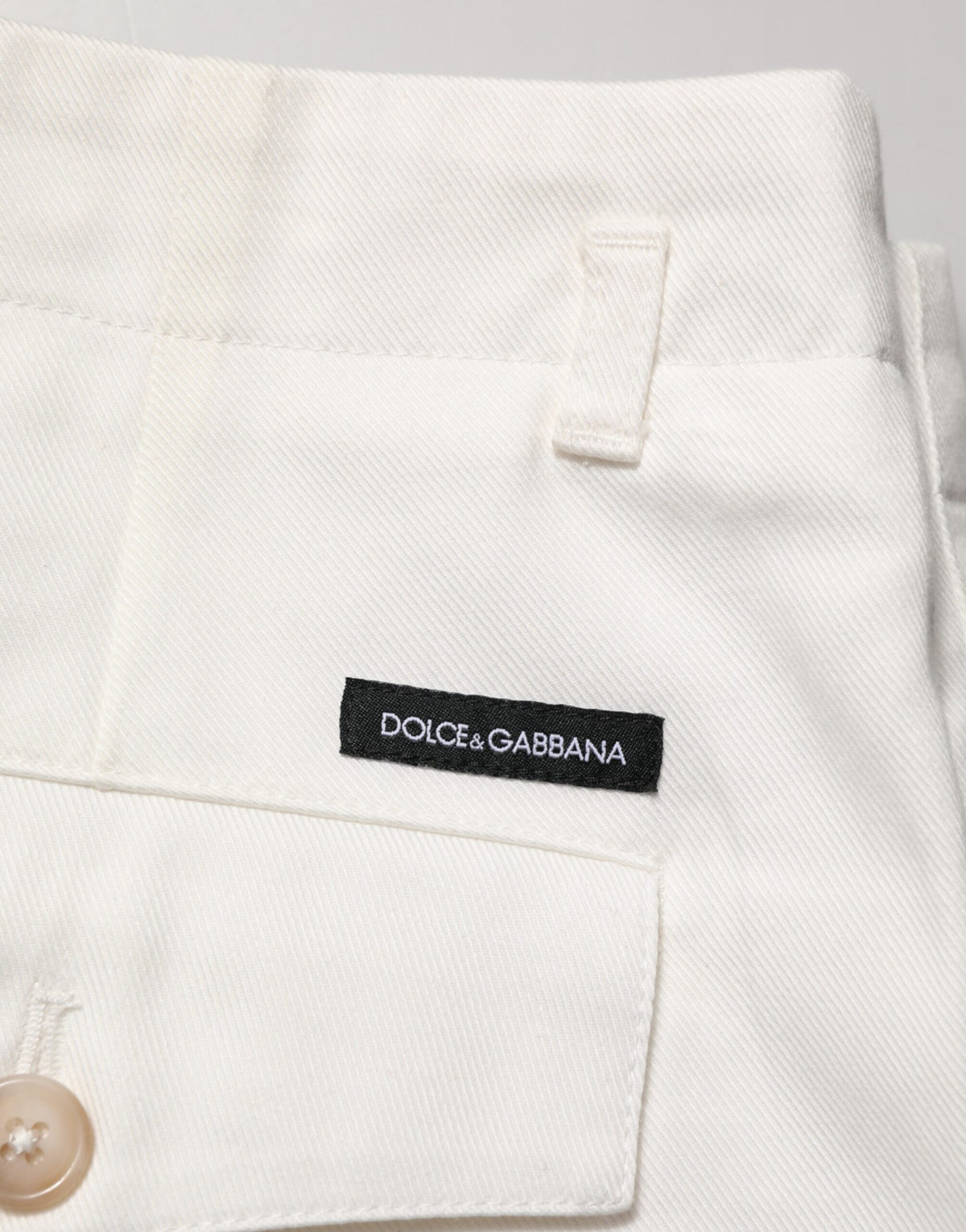 Dolce & Gabbana White Cotton Mid Waist Men Bermuda Men's Shorts