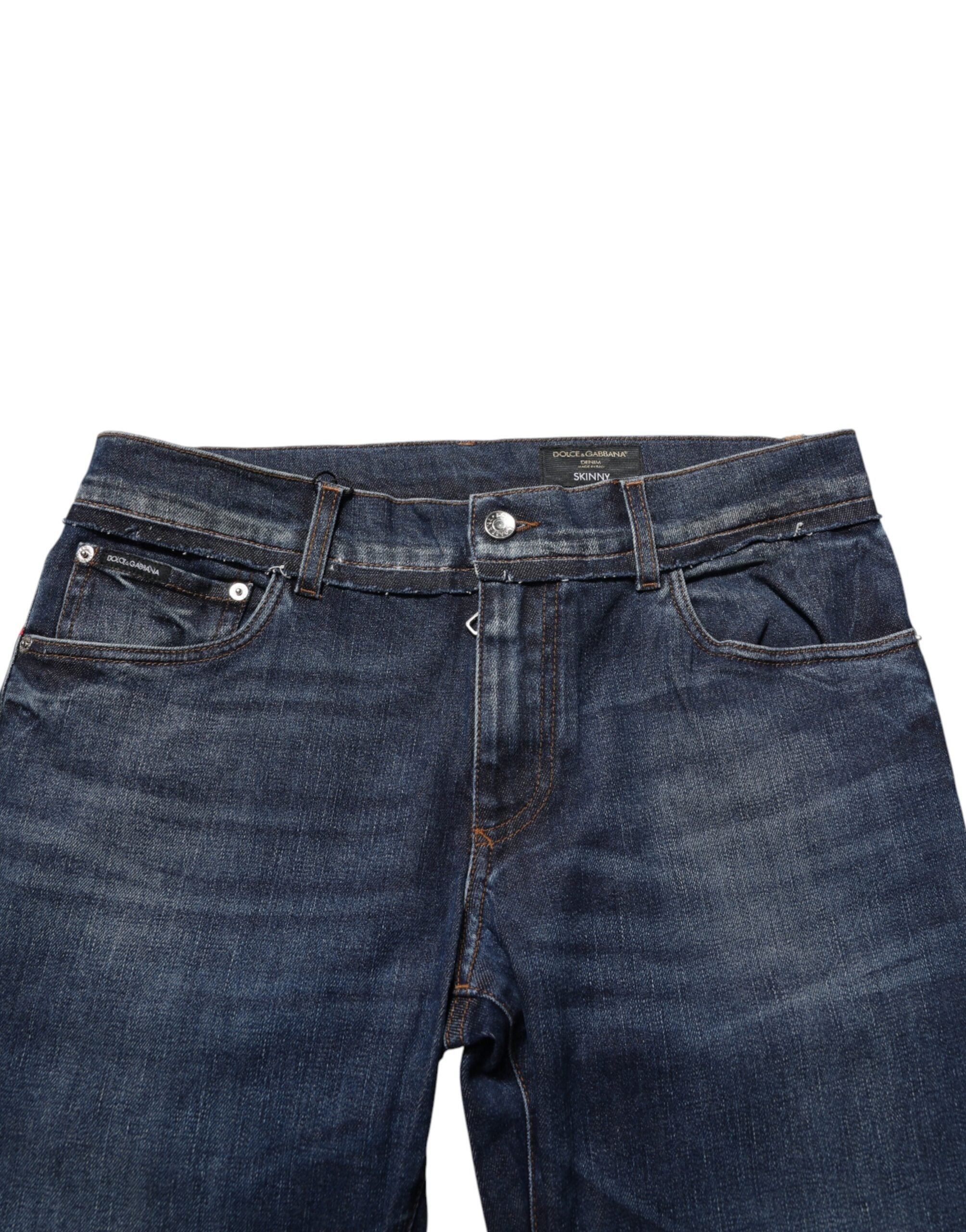 Dolce & Gabbana Blue Cotton Stretch Skinny Men Denim Men's Jeans