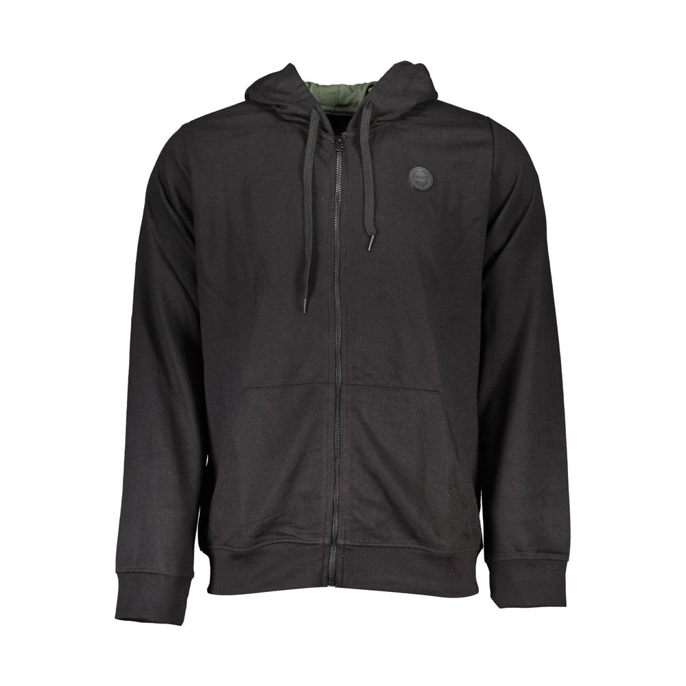 Gianmarco Venturi Black Cotton Men's Hooded Men's Sweatshirt