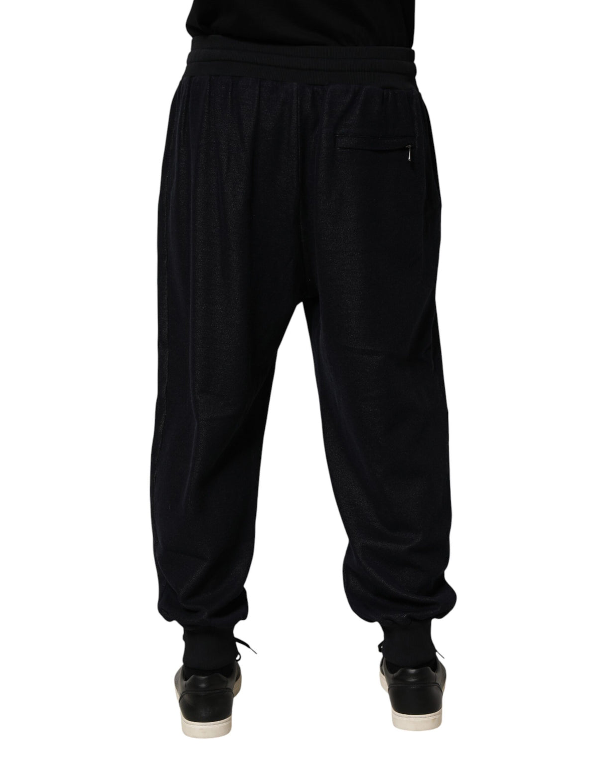 Dolce & Gabbana Black Cotton Blend Drawstring Jogger Jogger Men's Pants