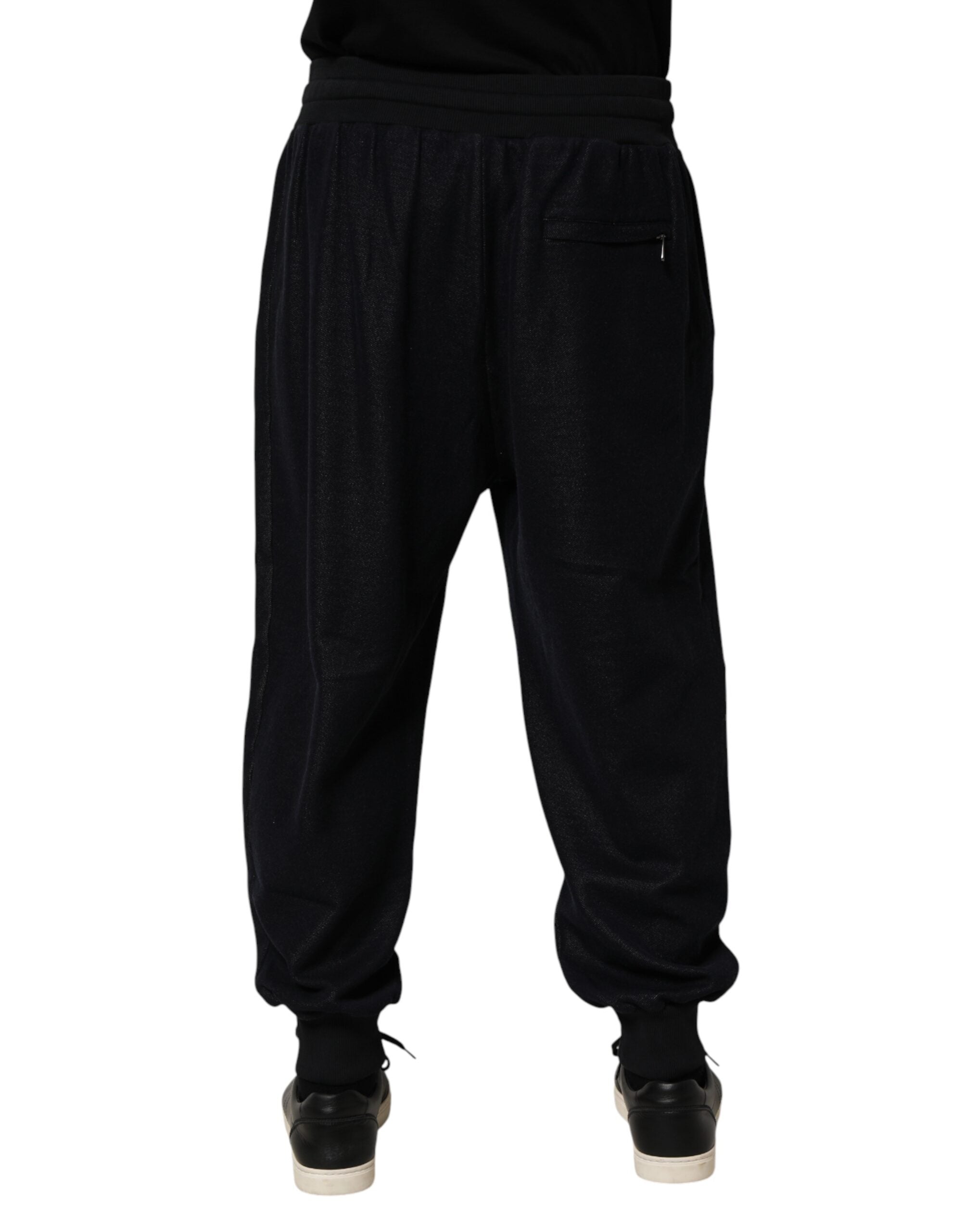 Dolce & Gabbana Black Cotton Blend Drawstring Jogger Jogger Men's Pants