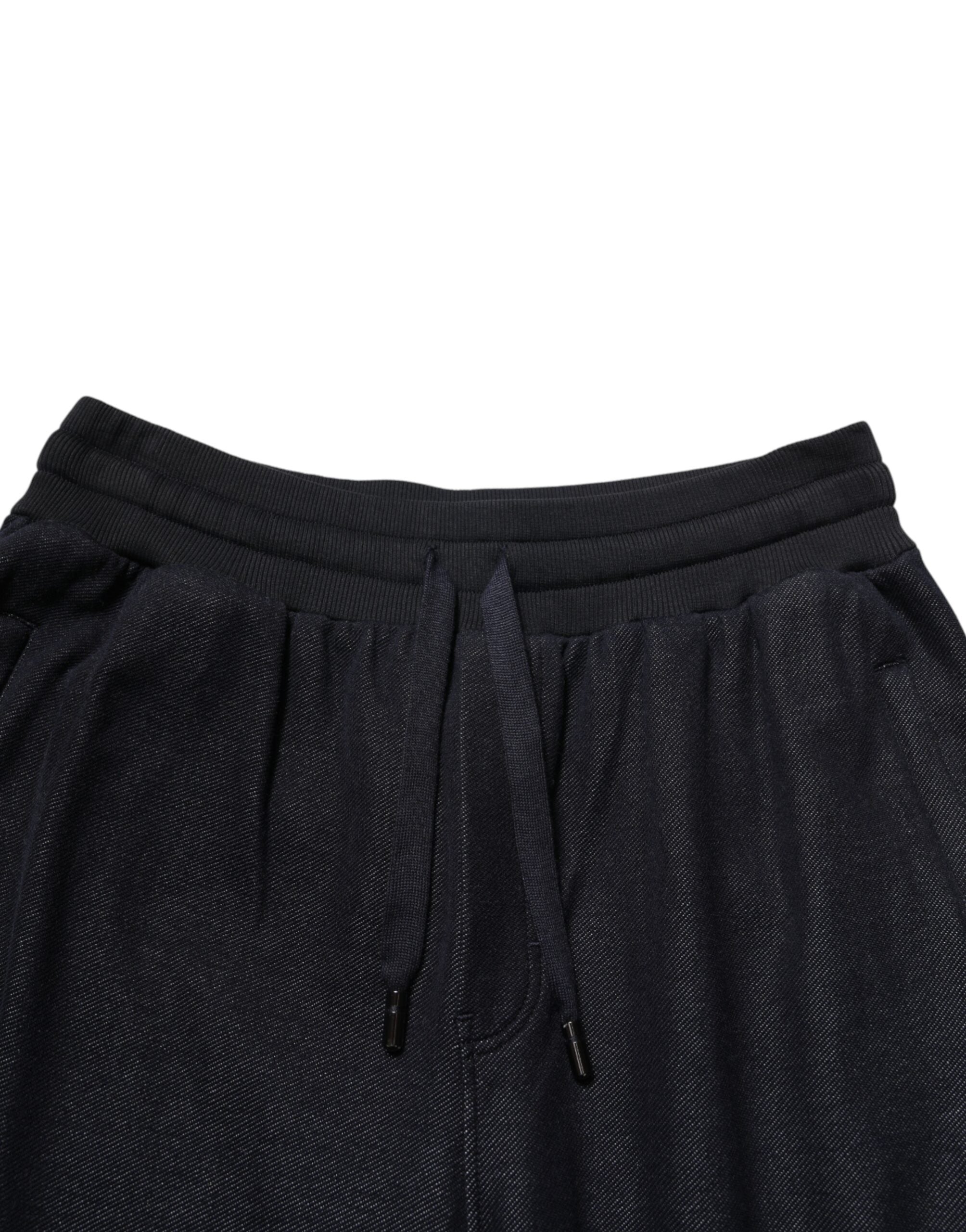 Dolce & Gabbana Black Cotton Blend Drawstring Jogger Jogger Men's Pants