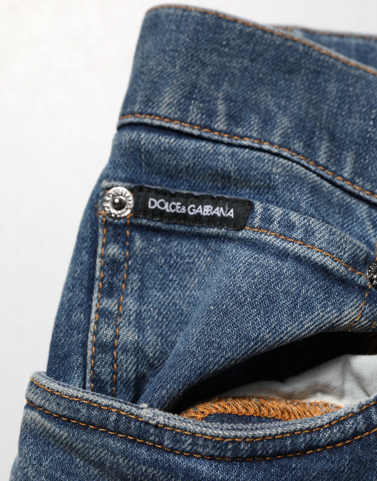 Dolce & Gabbana Blue Tattered Cotton Skinny Men Denim Men's Jeans