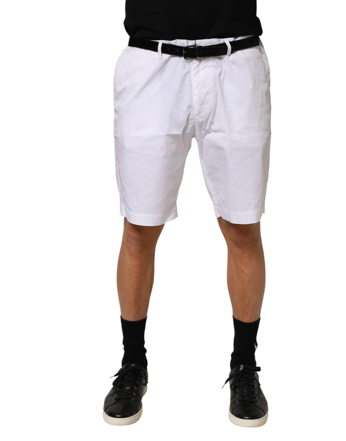 Dolce & Gabbana White Cotton Stretch Men Bermuda Men's Pants (Pre-Owned)