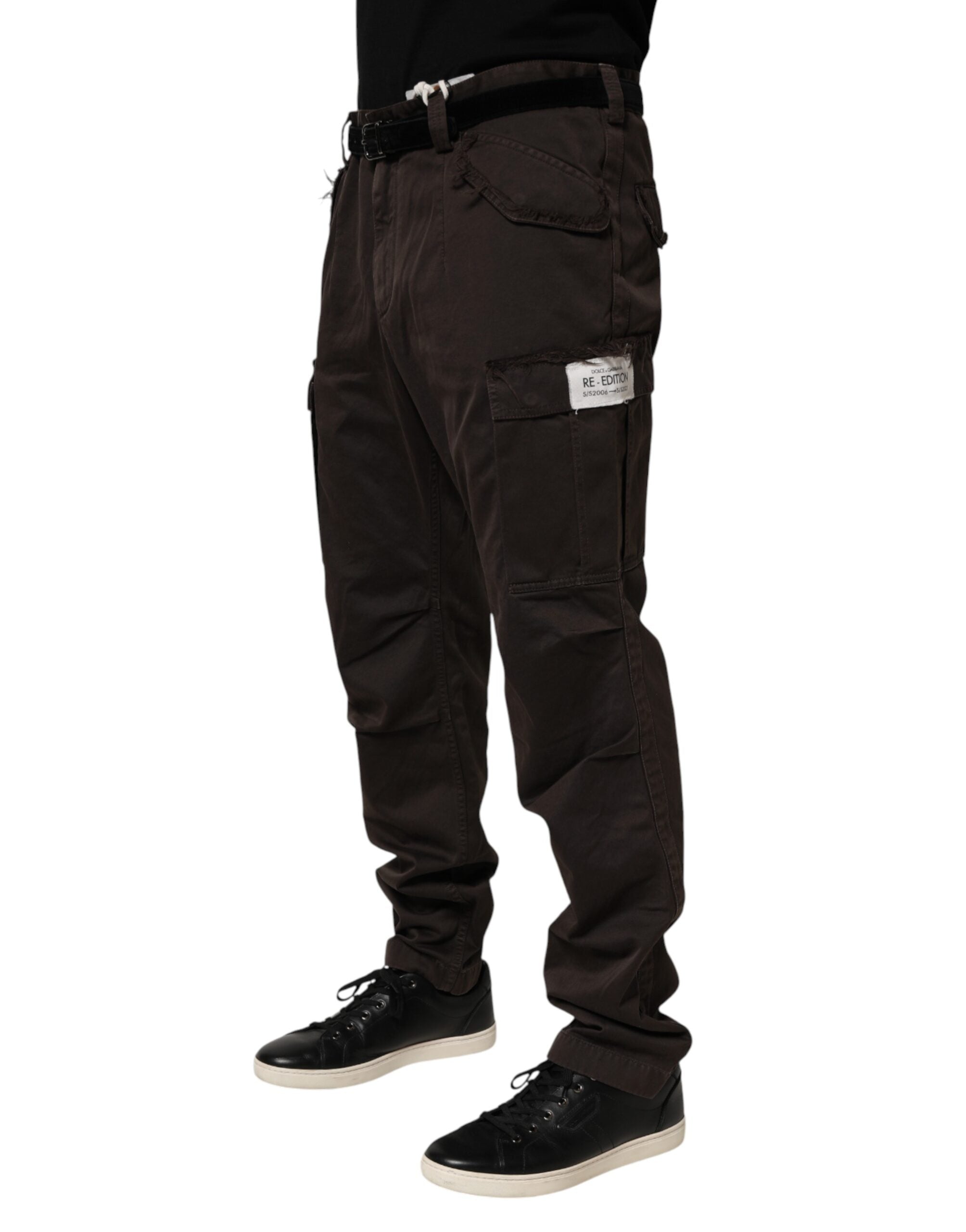 Dolce & Gabbana Brown Re- Edition Cotton Men Cargo Men's Pants