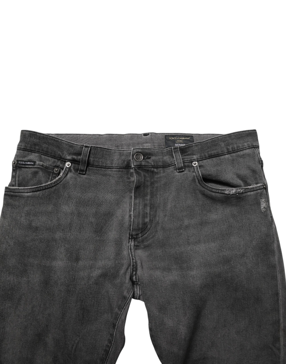 Dolce & Gabbana Dark Gray Cotton Skinny Men Denim Women's Jeans (Pre-Owned)