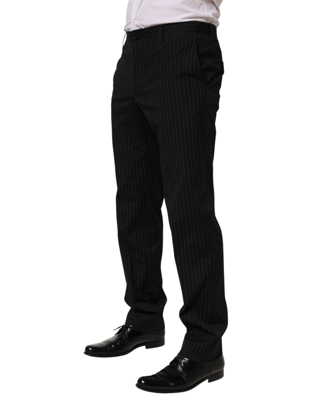 Dolce & Gabbana Black Striped Dress Formal Men Trouser Men's Pants