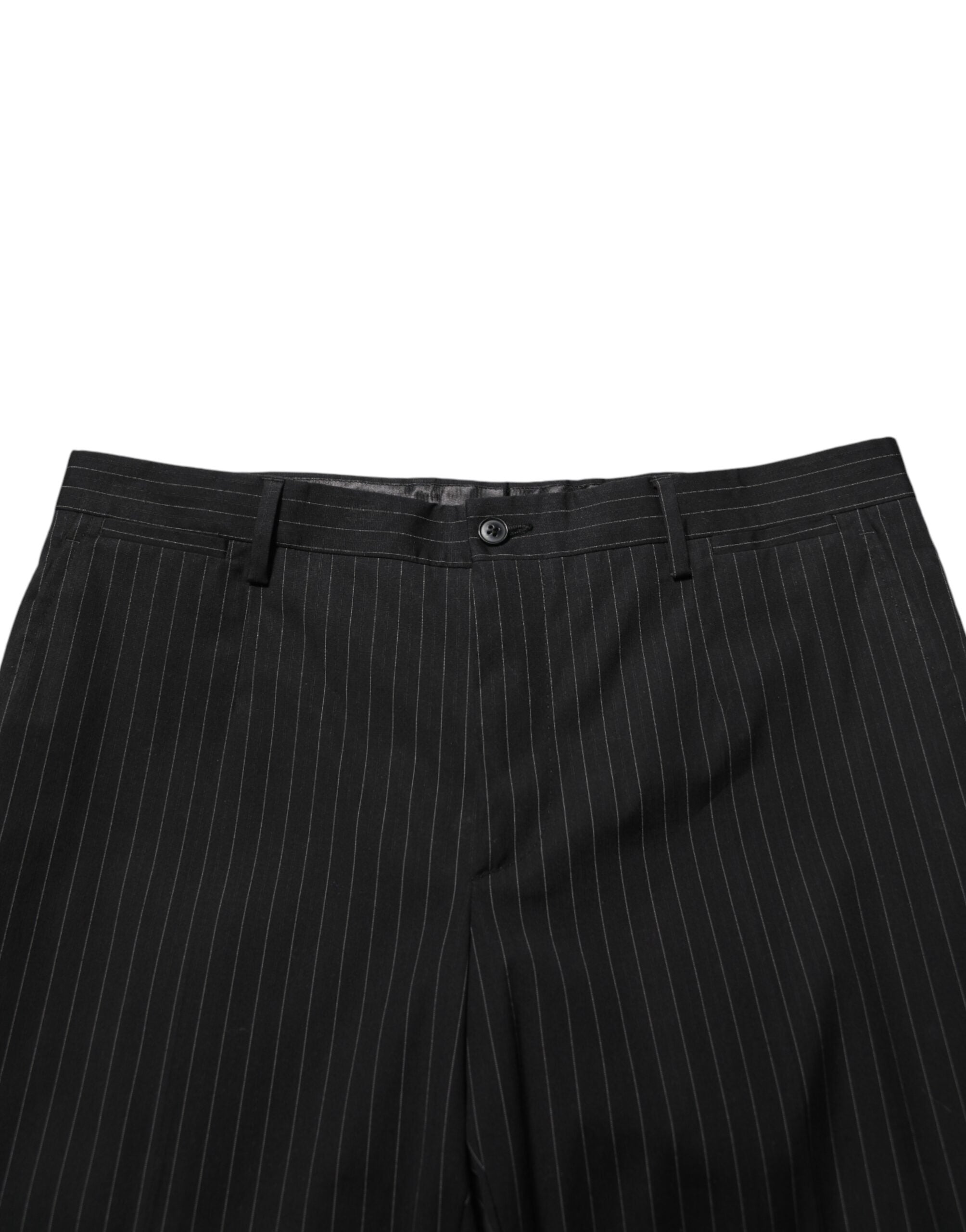 Dolce & Gabbana Black Striped Dress Formal Men Trouser Men's Pants