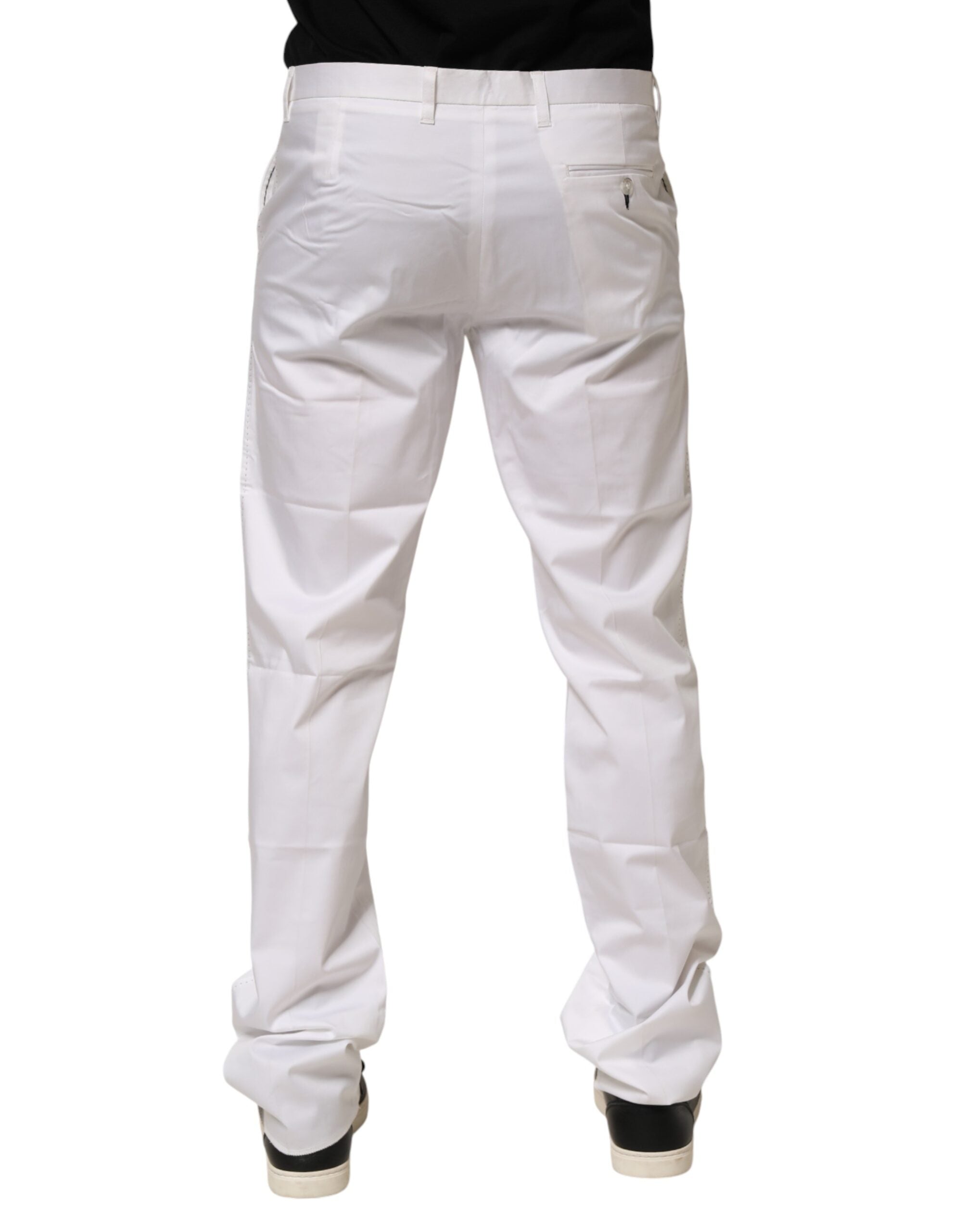 John Richmond White Cotton Stretch Dress Formal Men Trouser Men's Pants (Pre-Owned)
