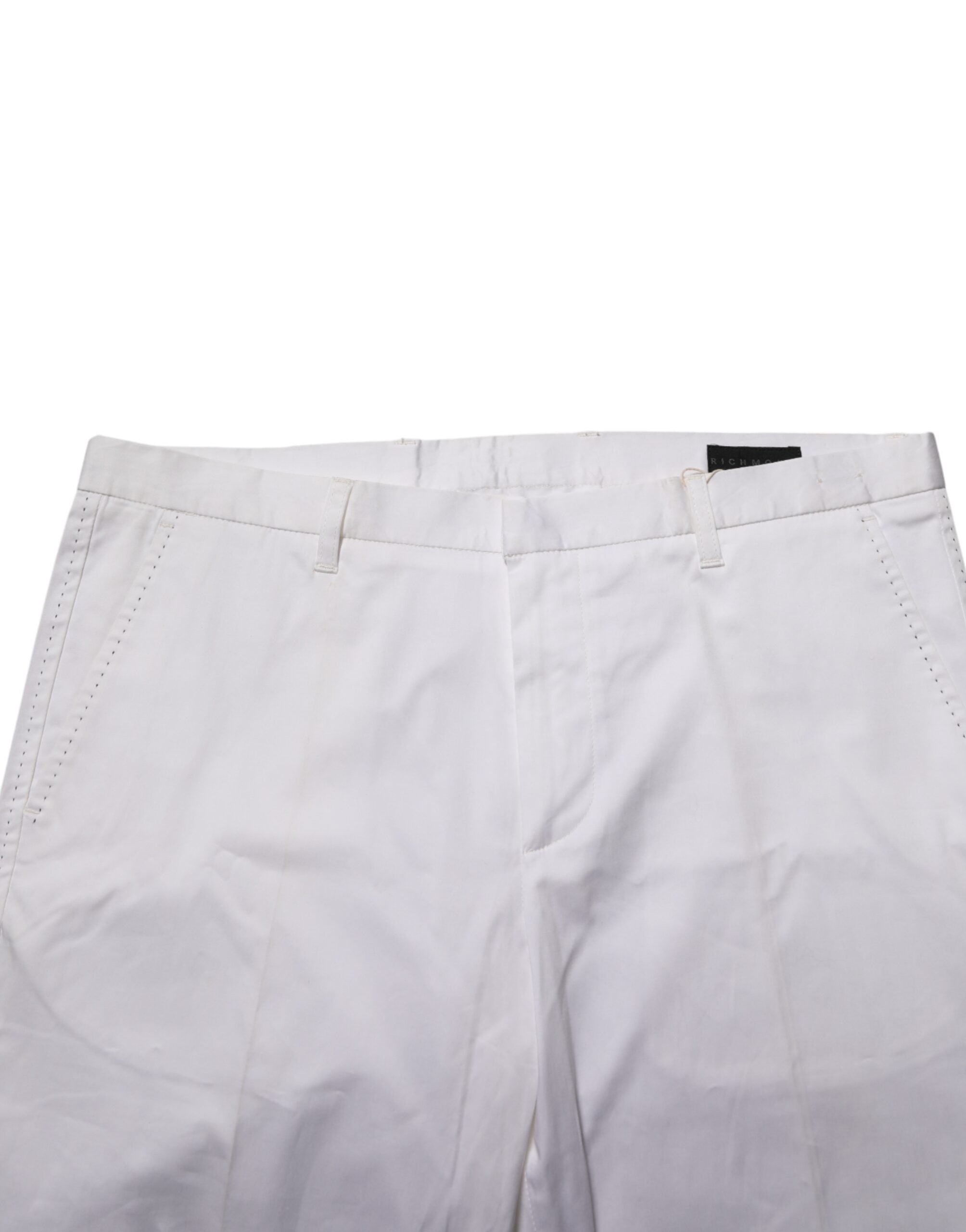 John Richmond White Cotton Stretch Dress Formal Men Trouser Men's Pants (Pre-Owned)