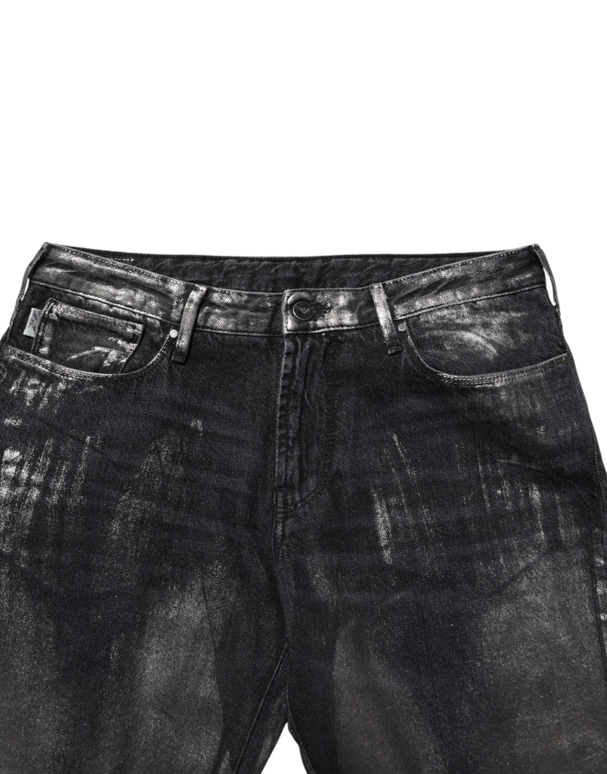 Emporio Armani Black Washed Slim Fit Men Denim Trouser Men's Jeans (Pre-Owned)