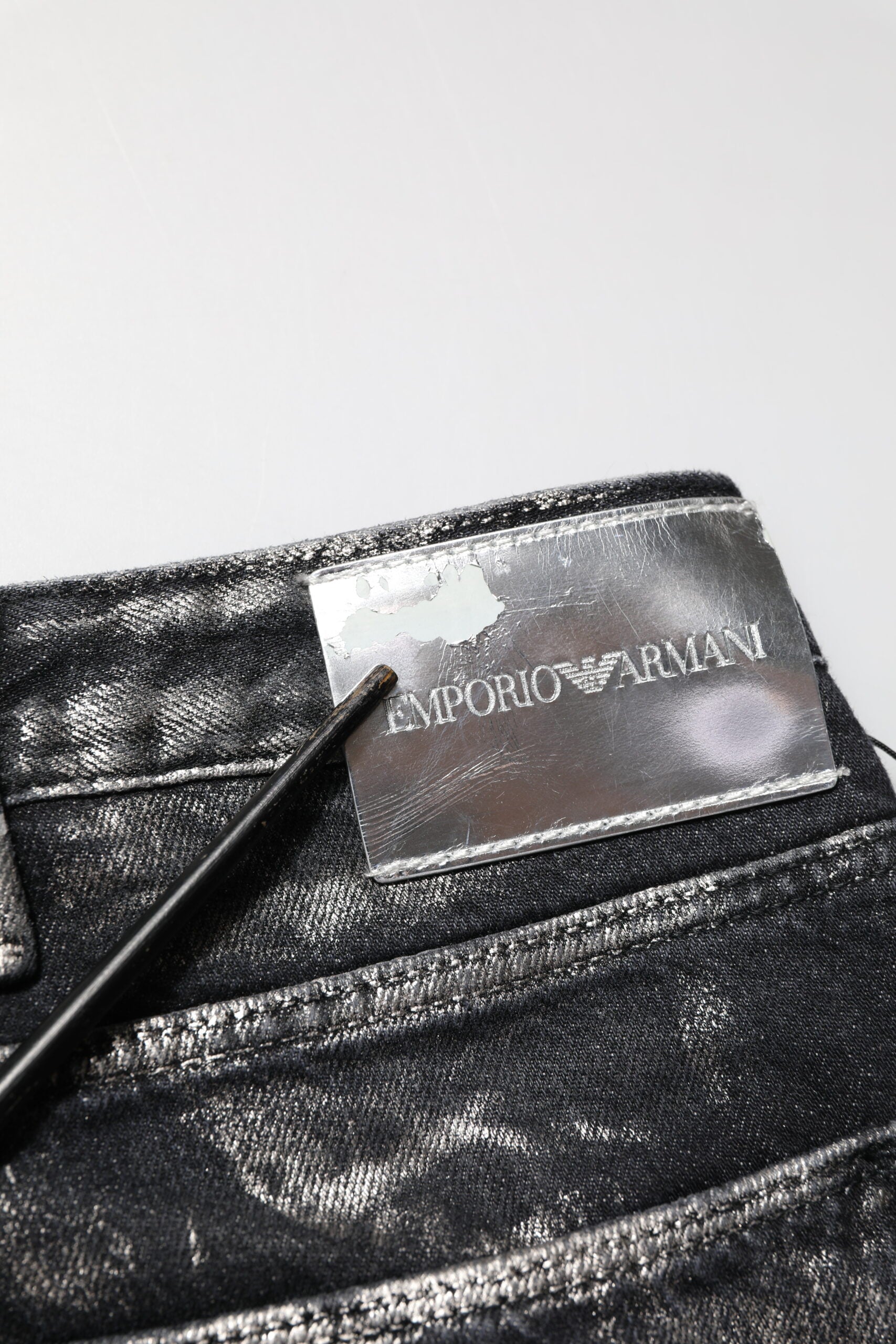 Emporio Armani Black Washed Slim Fit Men Denim Trouser Men's Jeans (Pre-Owned)