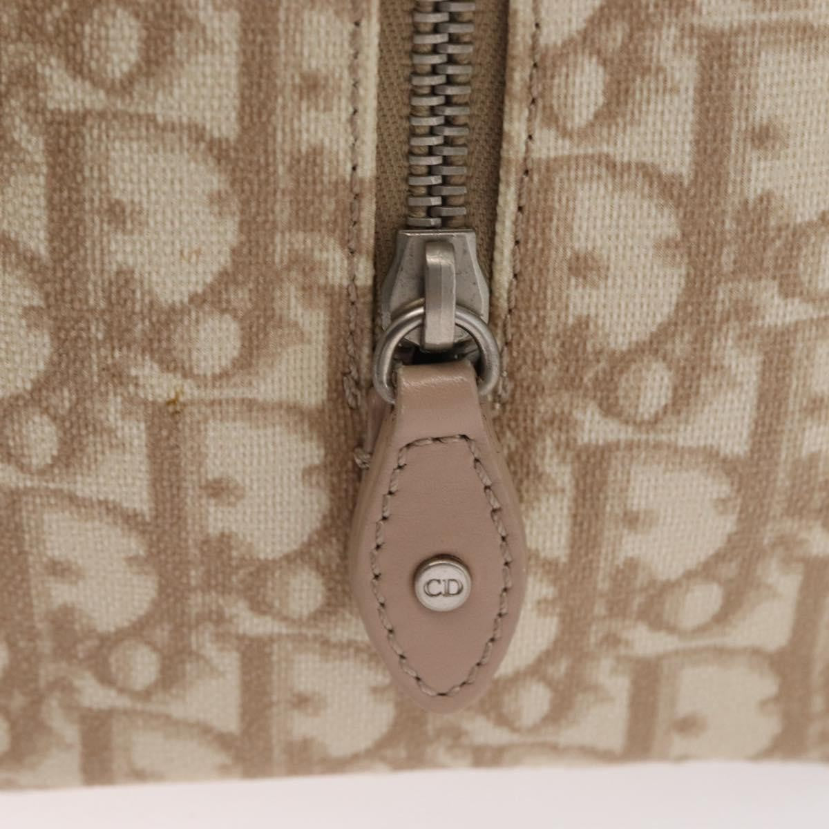 Christian Dior Vintage Trotter Romantique Zip Diorissimo Coated Canvas Beige Canvas Shoulder Bag Bag (Pre-Owned)