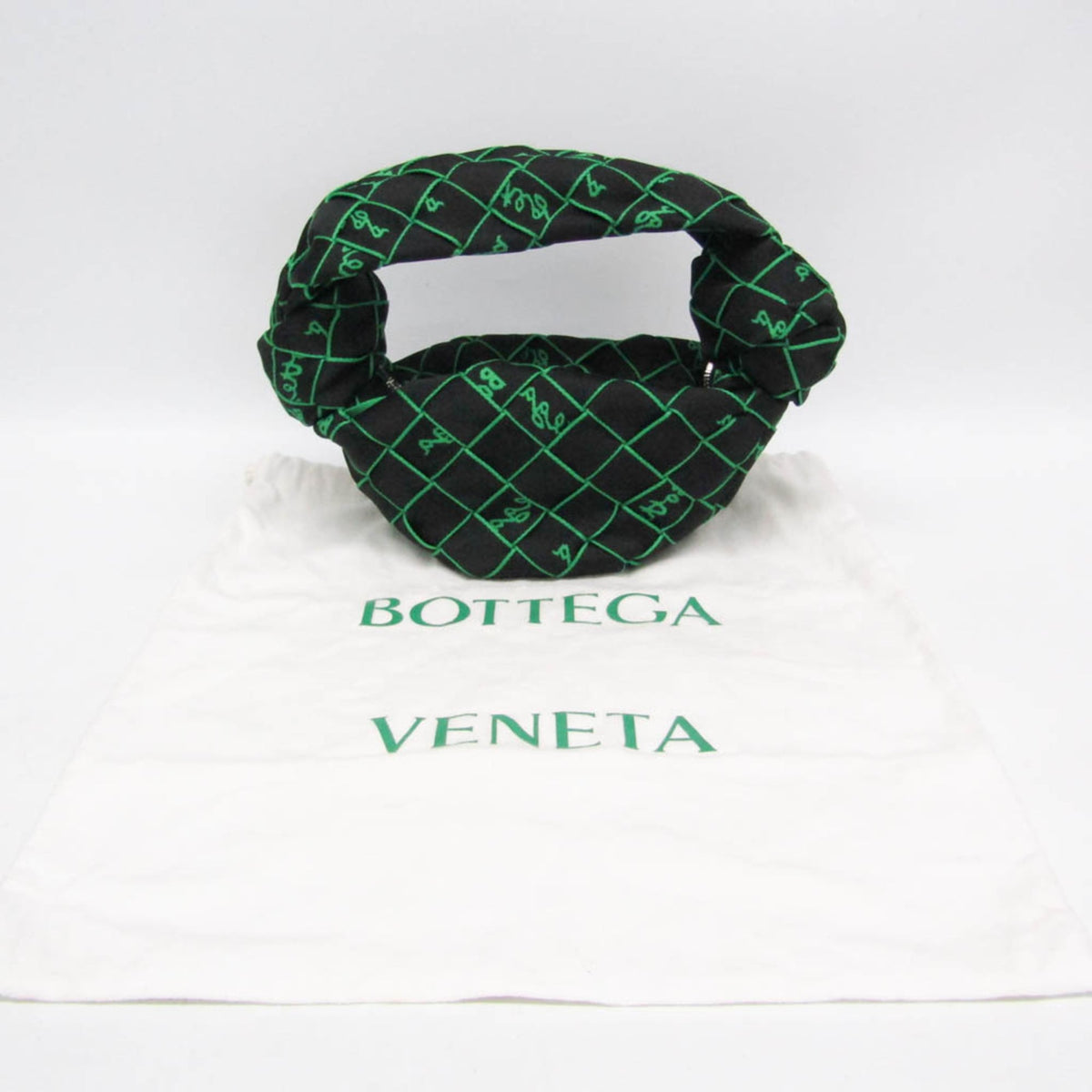 Bottega Veneta Double Knot Hobo Intrecciato Effect Jacquard Multicolour Nylon Shoulder Bag Bag (Pre-Owned)