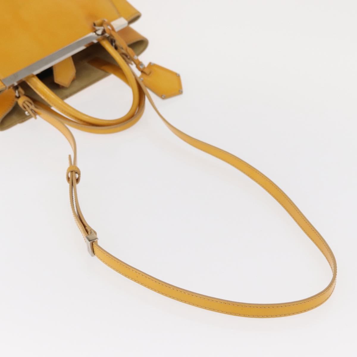 Fendi 2Jours Leather Yellow Leather Handbag (Pre-Owned)