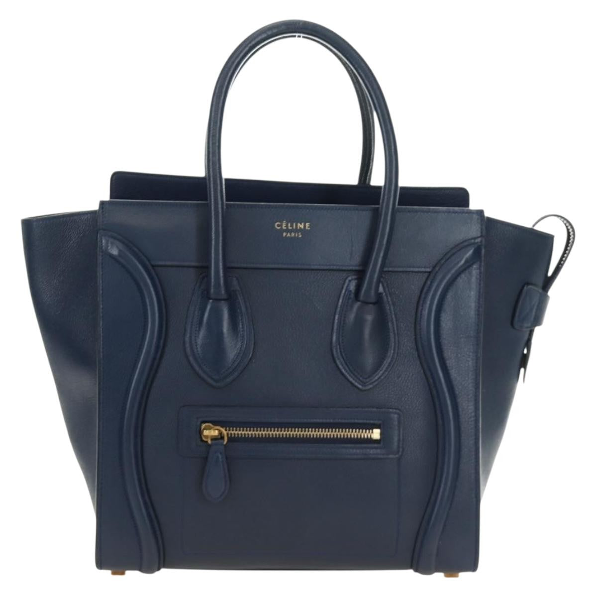 Celine Luggage Smooth Leather Navy Leather Tote Bag Bag (Pre-Owned)
