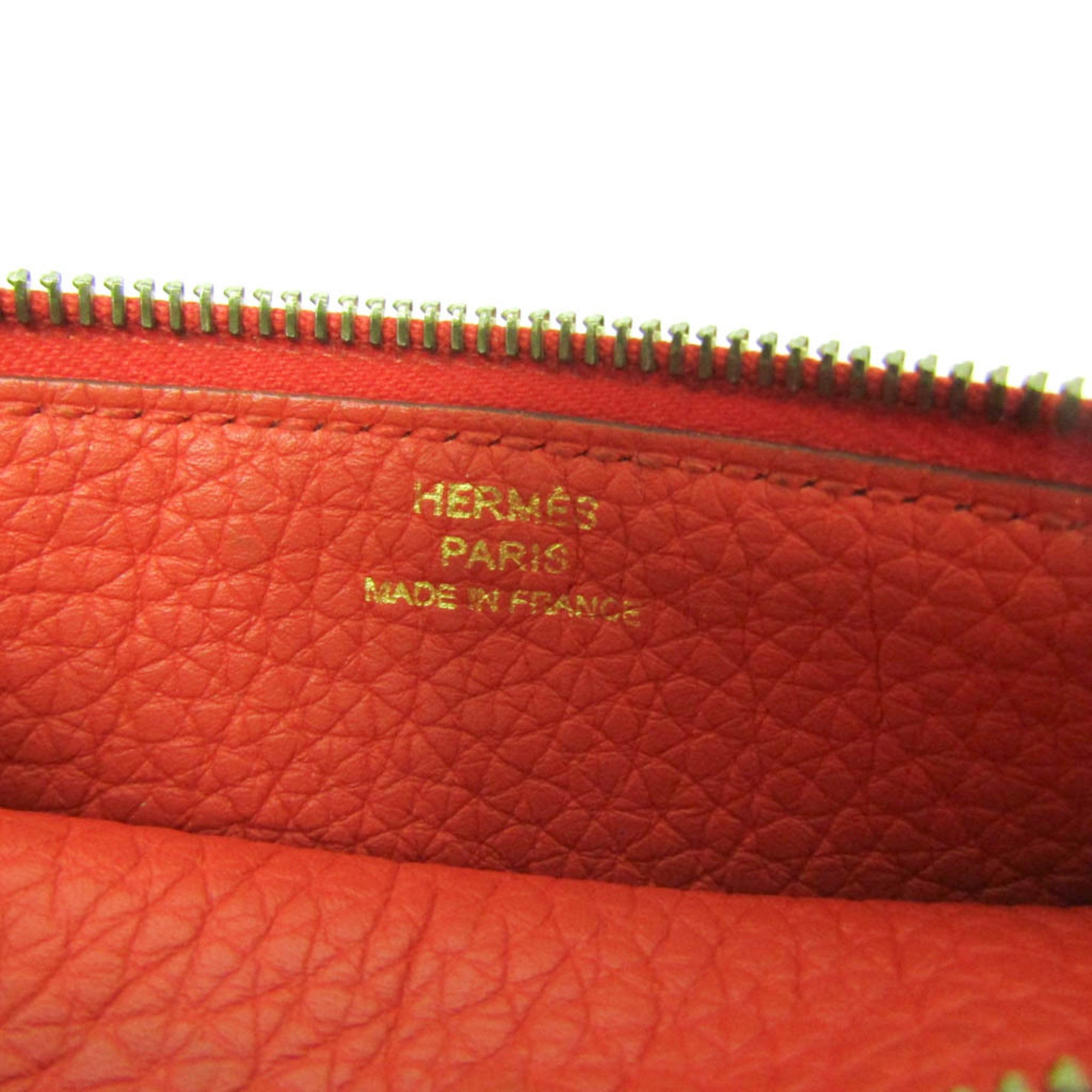Hermes Dogon Duo Combined Leather Red Leather Wallets Accessory (Pre-Owned)