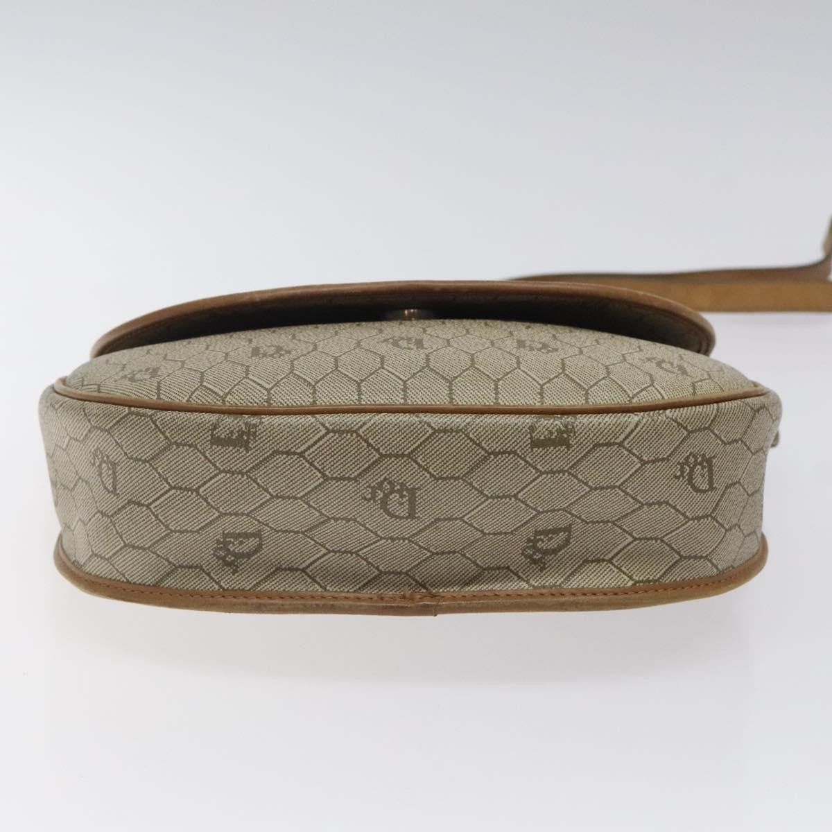 Christian Dior Vintage Honeycomb Flap Canvas And Leather Beige Canvas Shoulder Bag Bag (Pre-Owned)