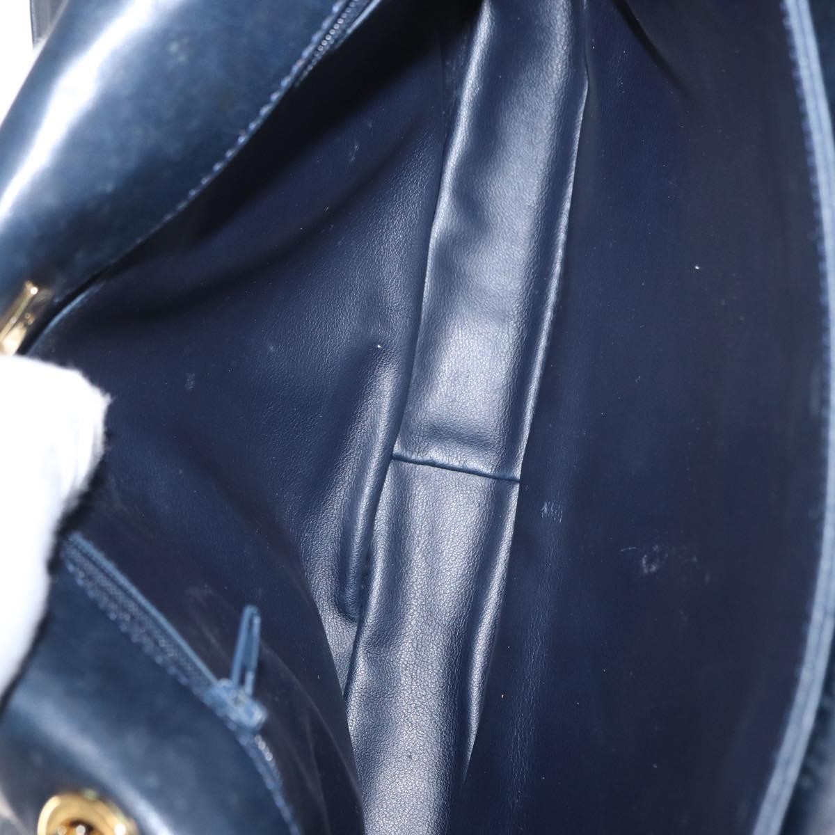 Bally Vintage Leather Navy Leather Shoulder Bag Bag (Pre-Owned)