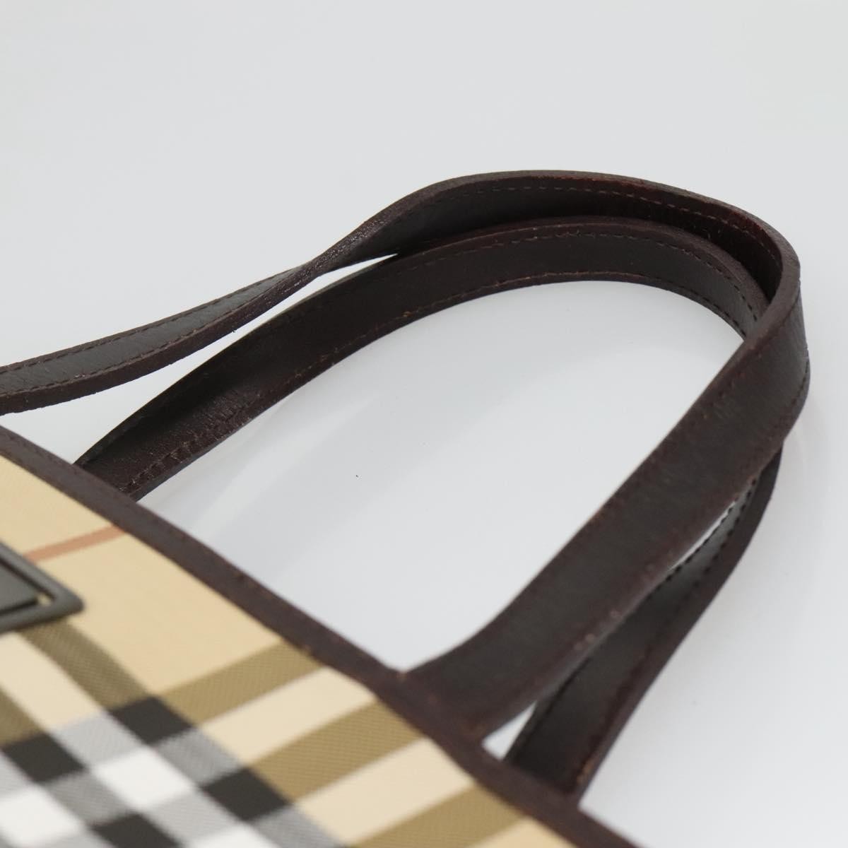 Burberry Nova Check Nova Check Canvas Beige Canvas Handbag (Pre-Owned)