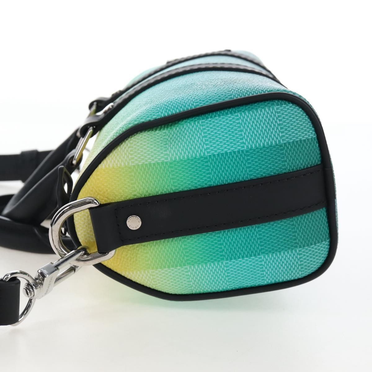Louis Vuitton Keepall Bandouliere Limited Edition Gradient Damier Stripes Green Leather Travel Bag Bag (Pre-Owned)