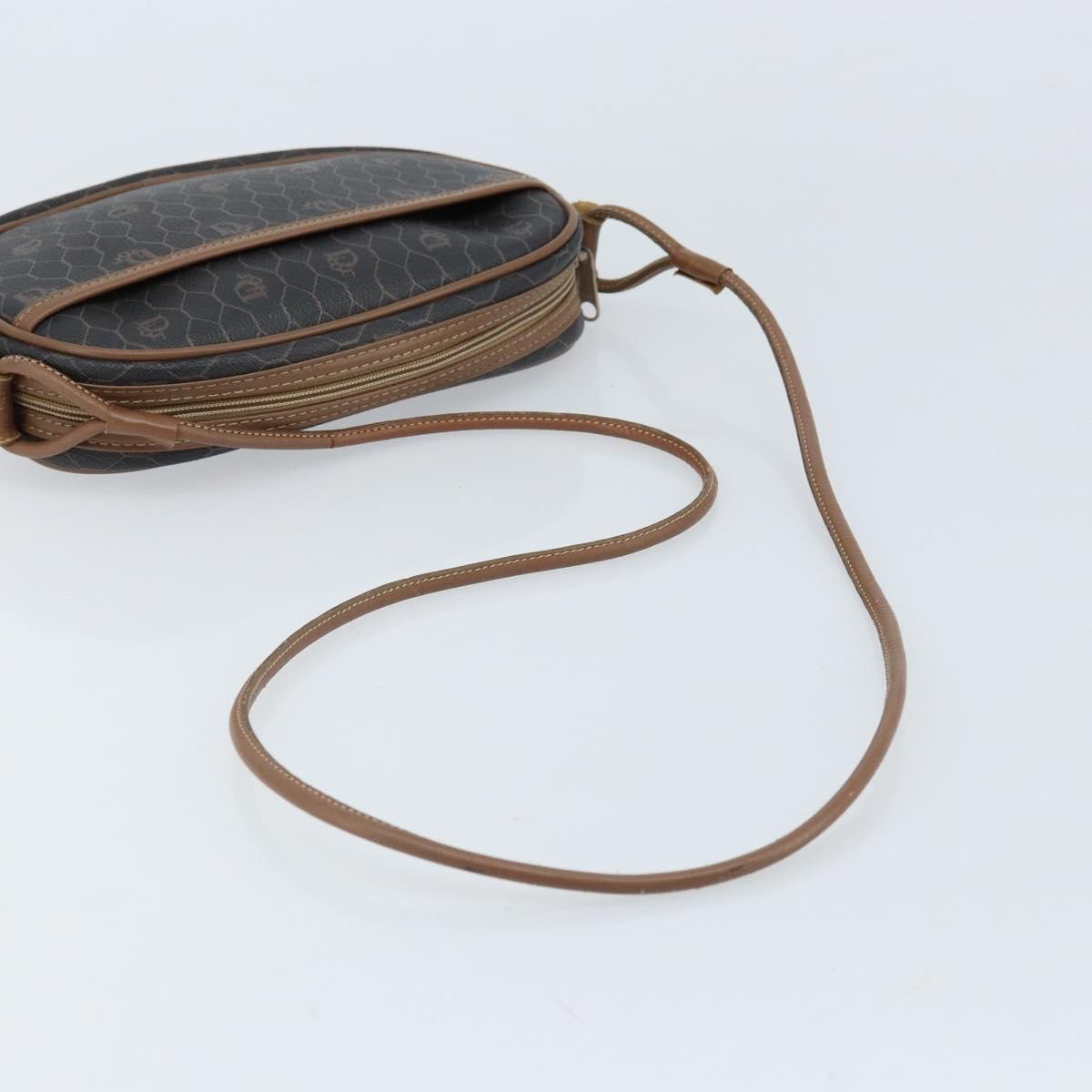 Christian Dior Vintage Honeycomb Canvas And Leather Black Canvas Shoulder Bag Bag (Pre-Owned)