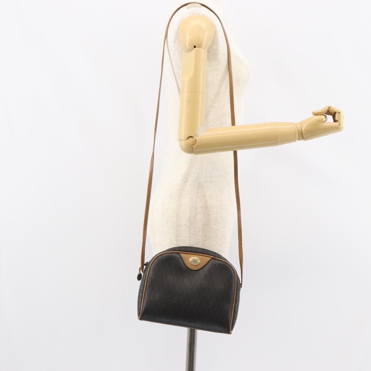 Christian Dior Vintage Honeycomb Canvas And Leather Black Canvas Shoulder Bag Bag (Pre-Owned)