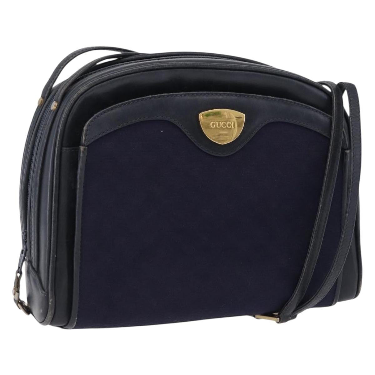 Gucci Micro Gg Canvas Canvas Navy Canvas Shoulder Bag Bag (Pre-Owned)