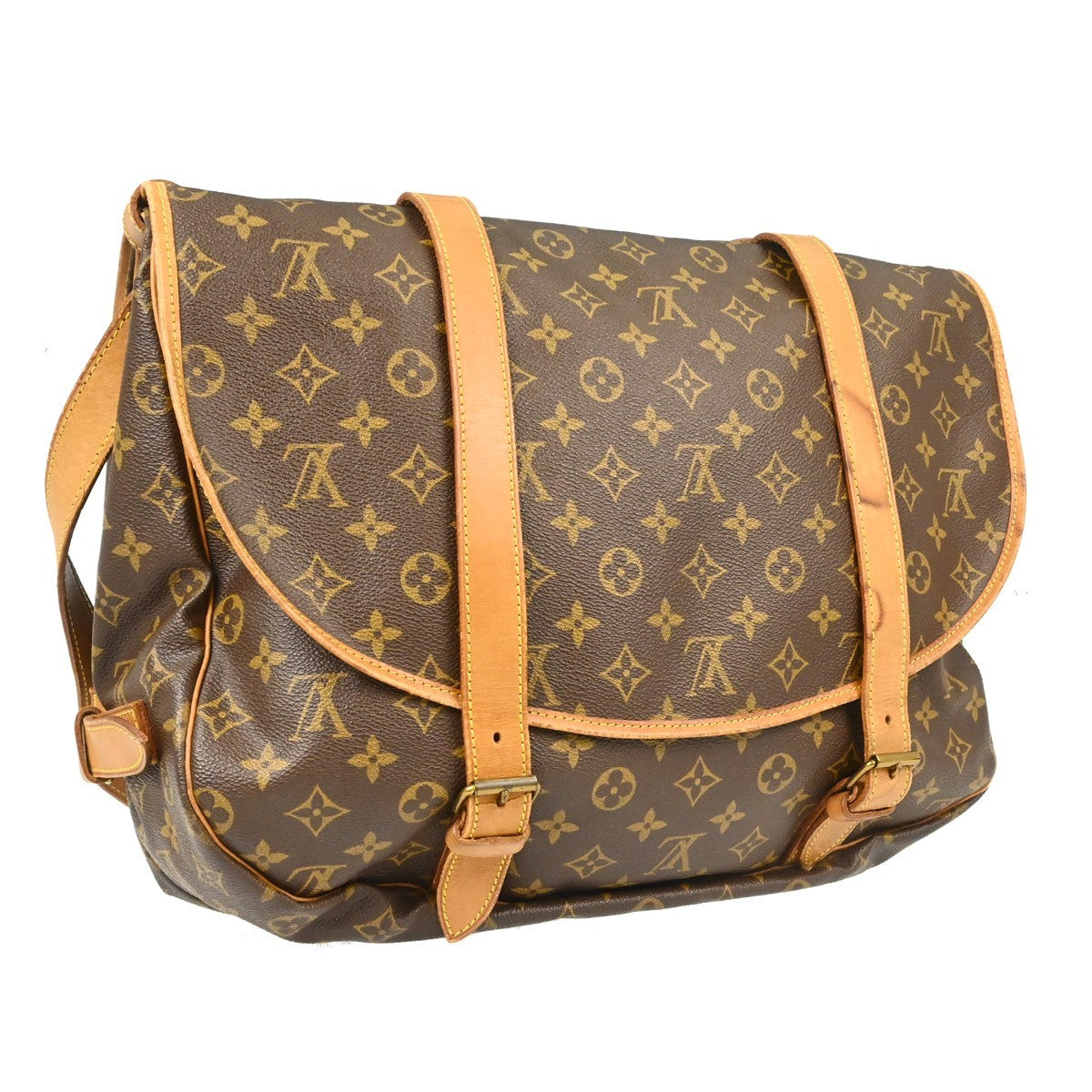 Louis Vuitton Saumur Monogram Canvas Brown Canvas Shoulder Bag Bag (Pre-Owned)